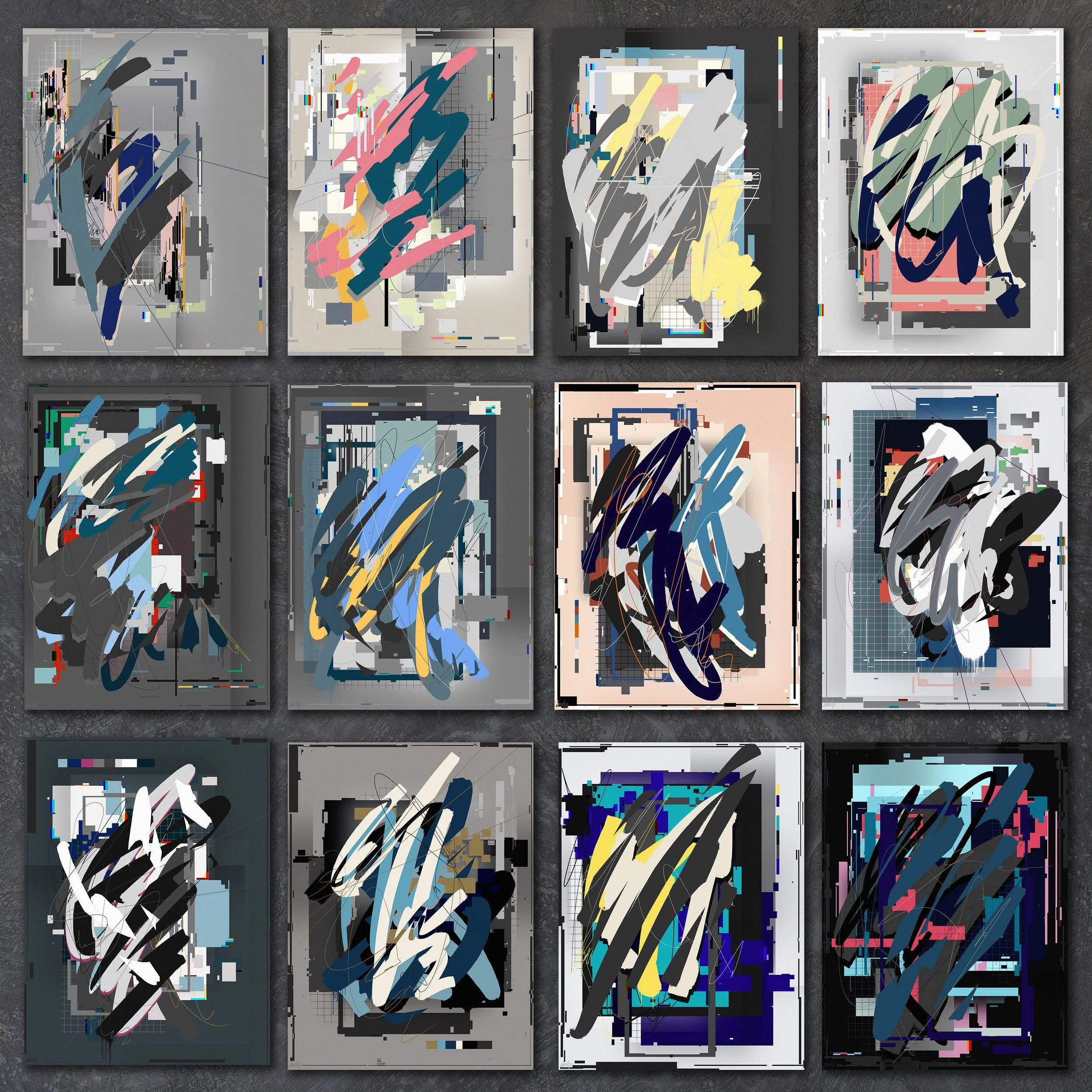 Contemporary abstract digital glitch art by lucclop. Cryptoart / NFT. UK modern art.