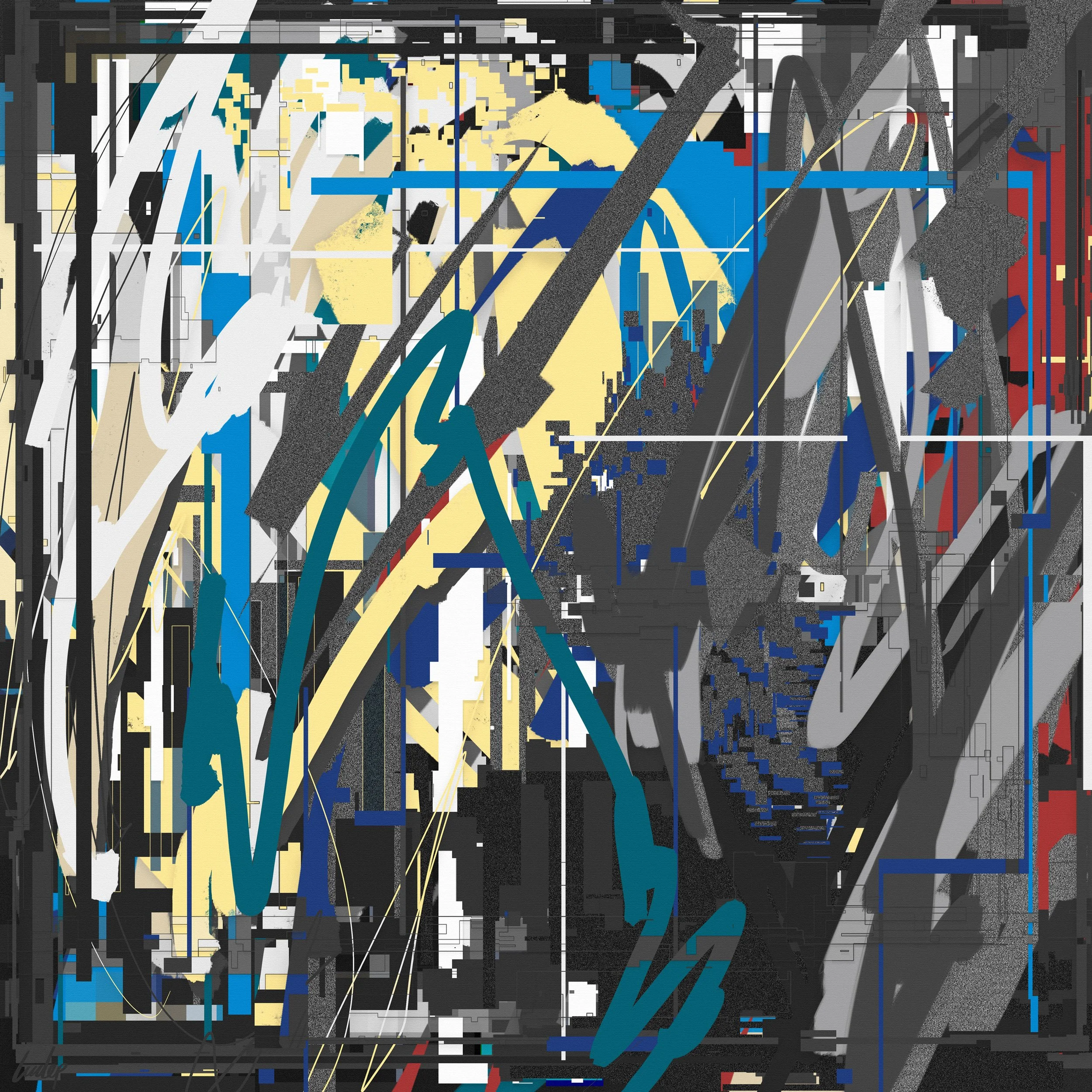 Contemporary abstract digital glitch art by lucclop. Cryptoart / NFT. UK modern art. 