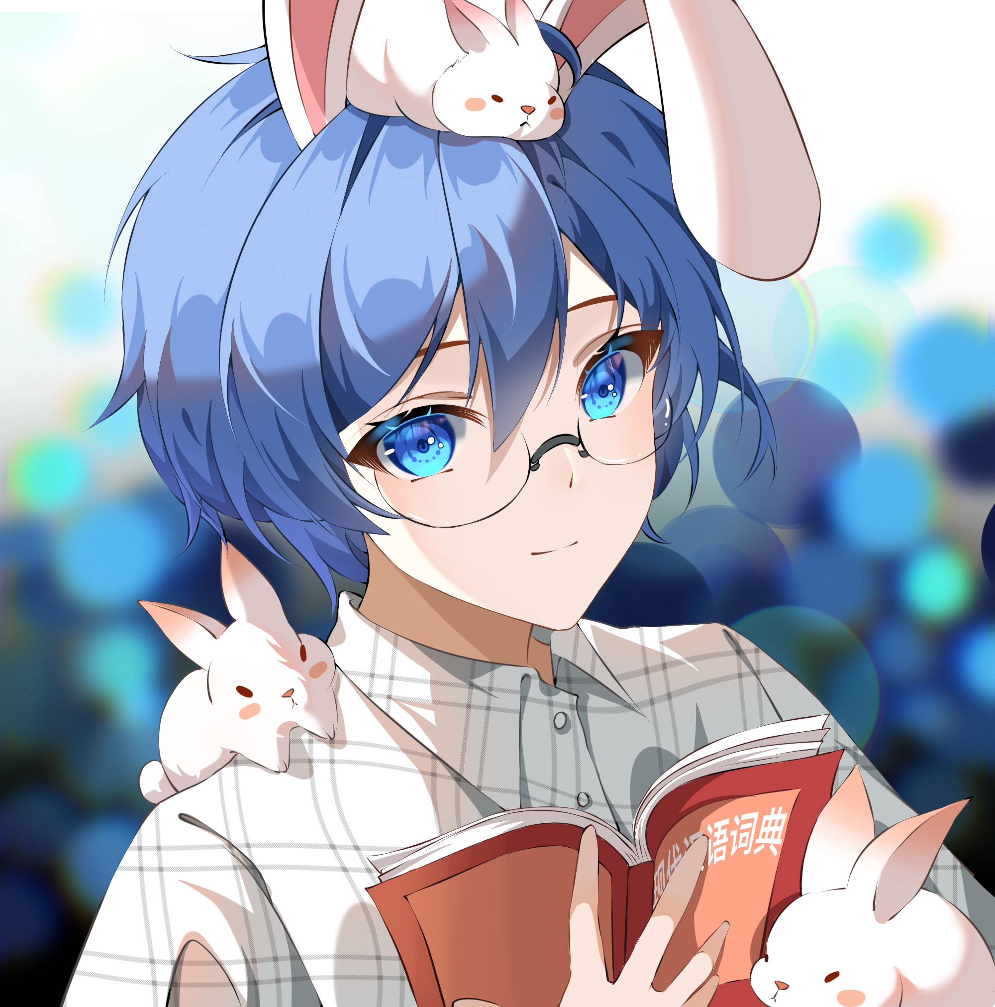 翻词典的兔兔 - 画师：许仙在世