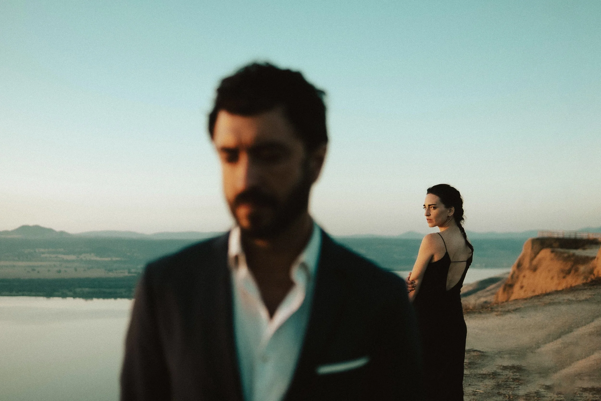 Miguel Ramiro y Nahia Laiz en el rodaje del teaser de "La Música", de Marguerite Durás, dirigido por Jesús Noguero.