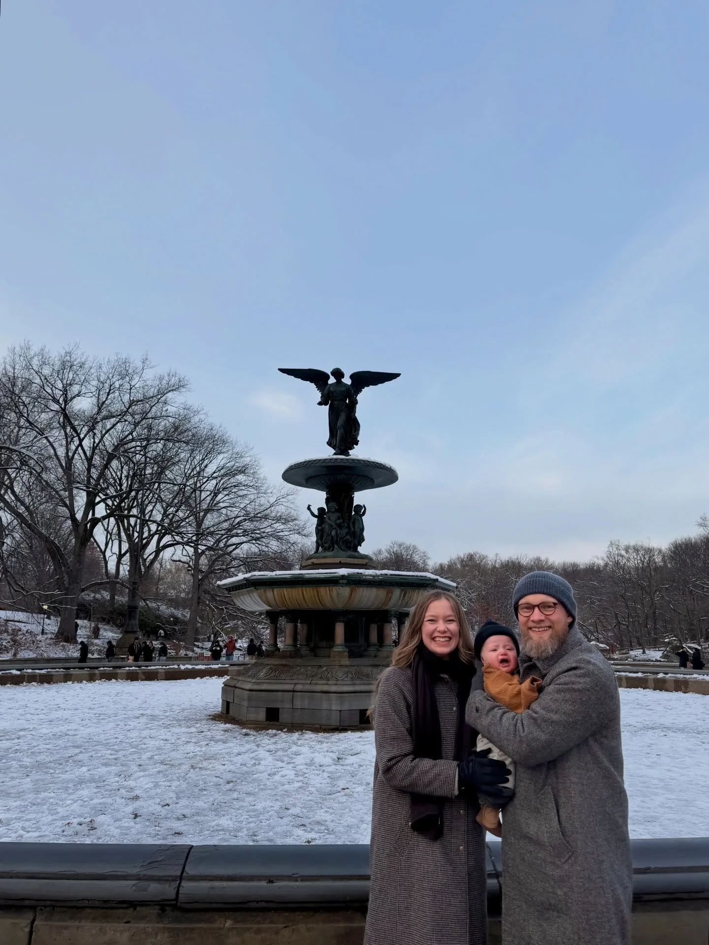 NYC with my guys!!! It was just as magical as we hoped it would be at Christmastime. Auggie may be crying in the first pic, but swipe over to the next video to see how excited he was 99.9% of the time. The video of him happy squealing was while we we