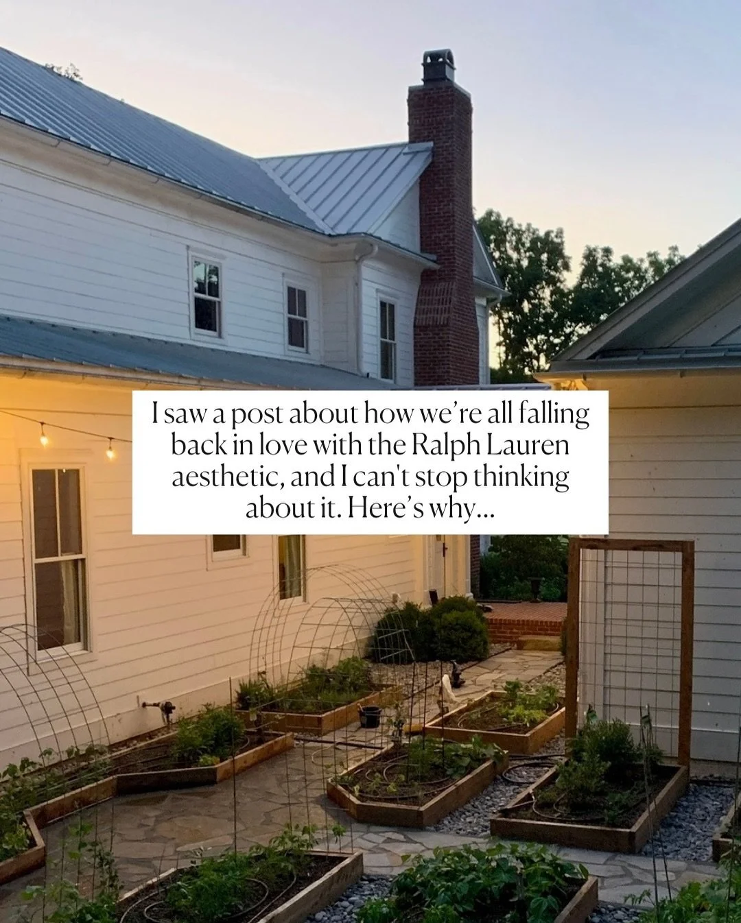 I saw a post about how we&rsquo;re all falling back in love with the @ralphlauren aesthetic, and I can&rsquo;t stop thinking about it. 

What you really want isn&rsquo;t the perfect &ldquo;stuff&rdquo; in your home&mdash;you want meaning.
God did not