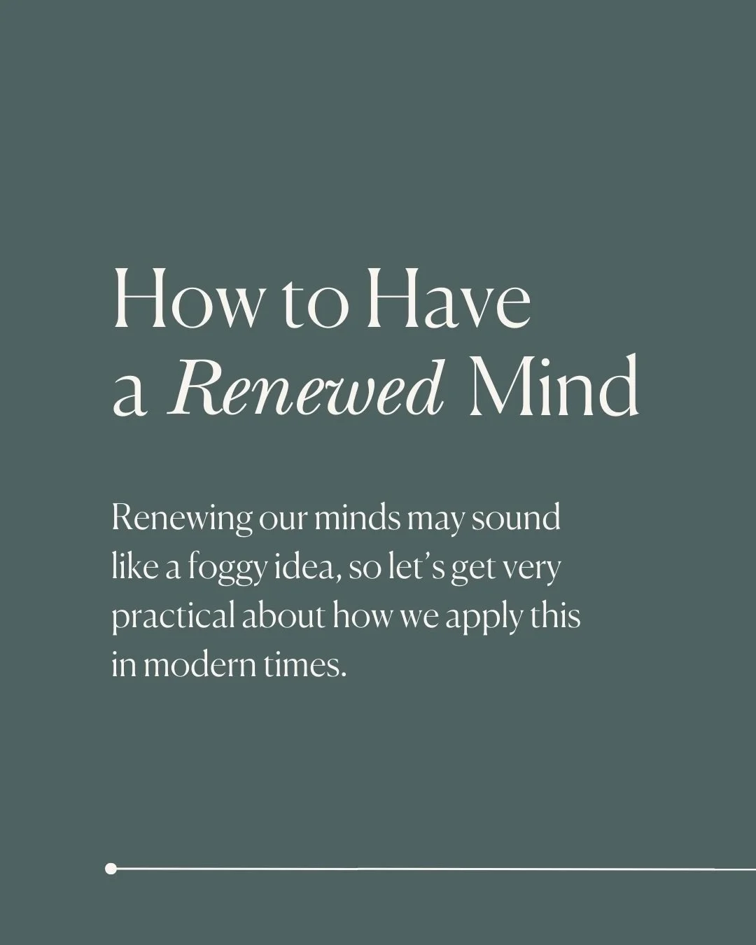 We have the potential to fill our minds with truth day and night. When we renew our minds, we become resilient, like a tree planted by water that continues to produce fruit, no matter what storms come its way.
&nbsp;
✨ Comment &ldquo;renew&rdquo; and