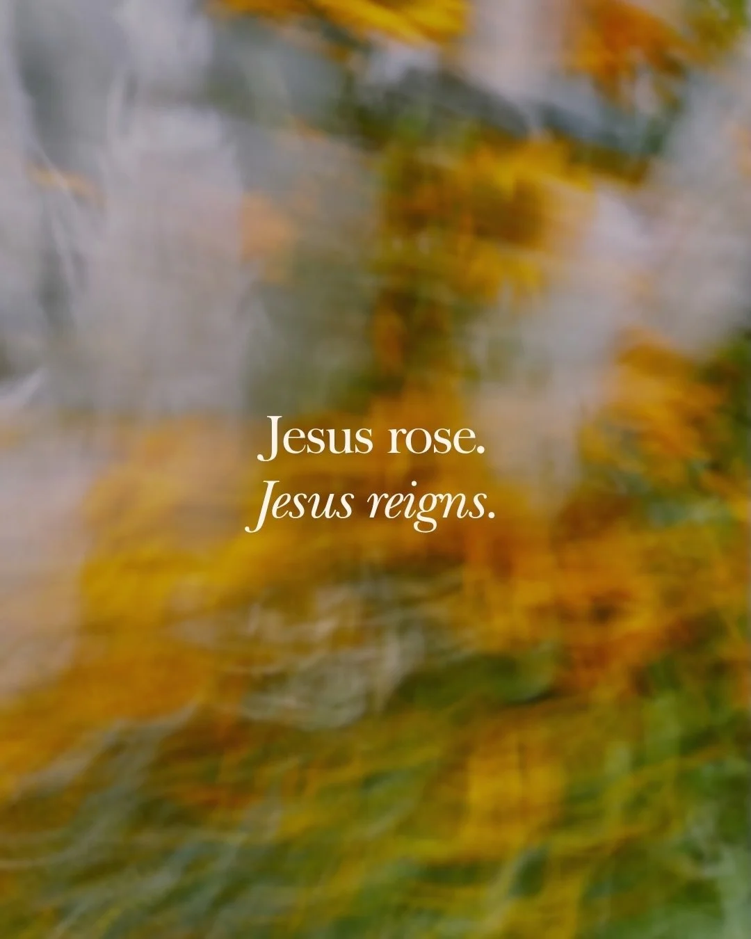 Jesus didn&rsquo;t just rise, He reigns.

Over your anxiety.
Over your waiting.
Over every place that still feels unfinished.

Let that truth steady your heart: He reigns with peace, with purpose, with power. He reigns right where you are.

Happy Eas