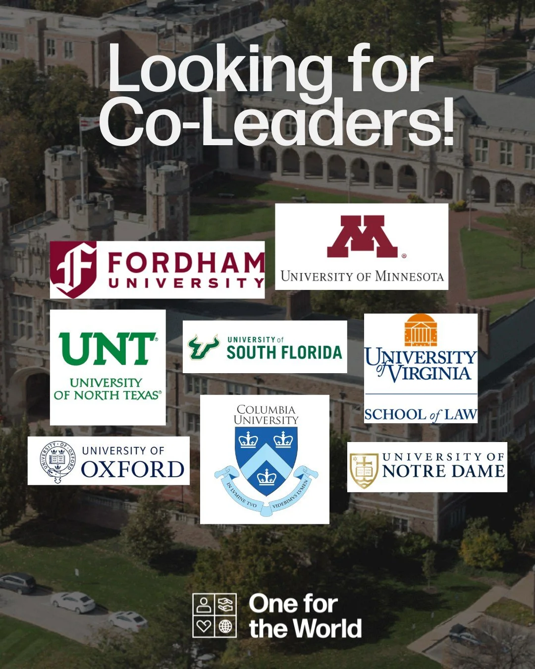 🌟 We&rsquo;re looking for passionate co-leaders!⠀
⠀
Want to be part of a movement making real impact through effective giving?⠀
If your school&rsquo;s logo is on the list 👆 and you&rsquo;re interested in co-leading a chapter, comment &ldquo;changem