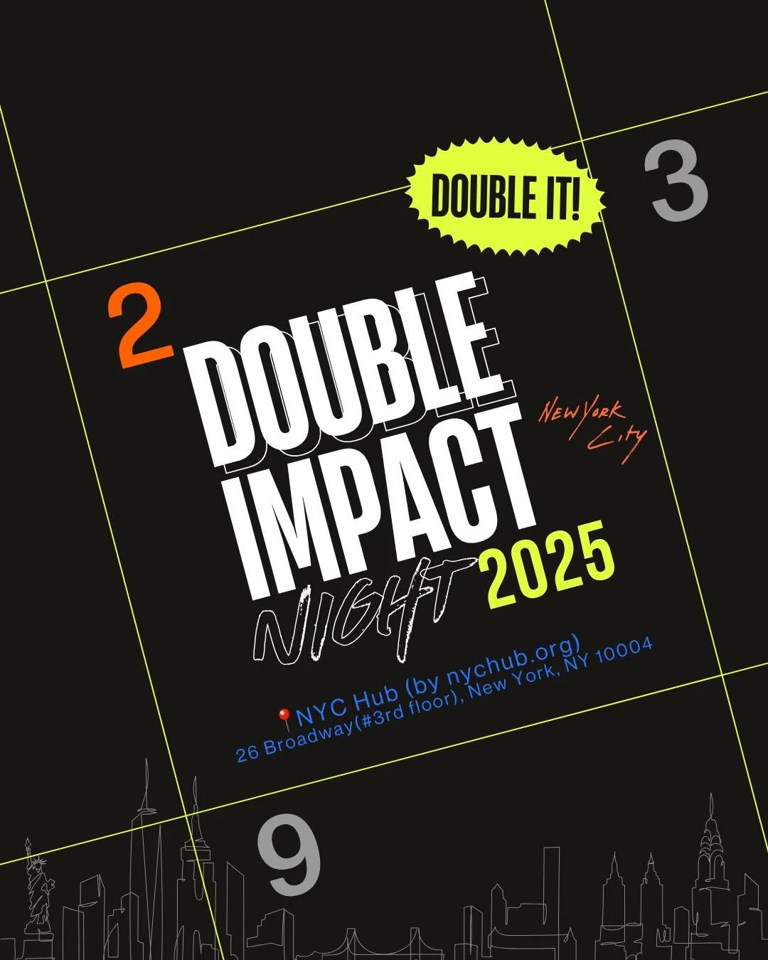 December 2 is almost here, NYC! 🗽Two Tuesdays left until Giving Tuesday. 💙 Two more chances to decide how big your impact will be. 💥⠀
⠀
Don&rsquo;t wait. Don&rsquo;t miss it. RSVP  now and be part of the biggest impact event of the year. 🌍⠀
⠀
📅D