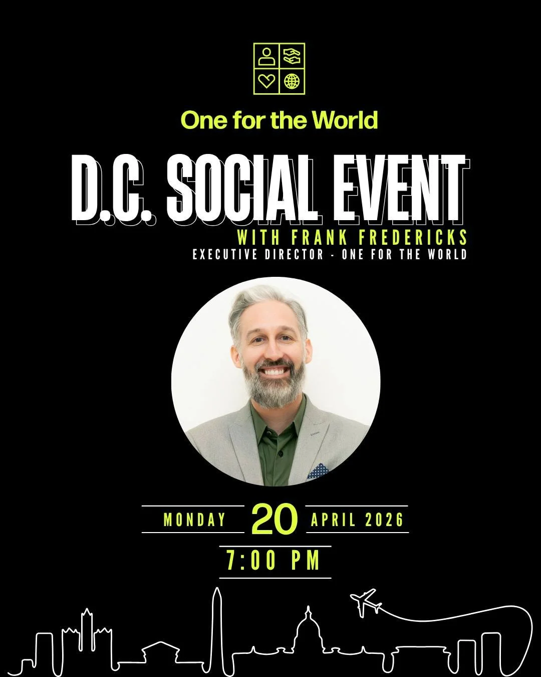 Hey DC! 💙⠀
⠀
We&rsquo;re bringing the One for the World community together, and you&rsquo;re invited! 🥳⠀
⠀
Join us to connect with people who care about doing good, better. Whether you&rsquo;re already involved or just curious, come hang, meet the 