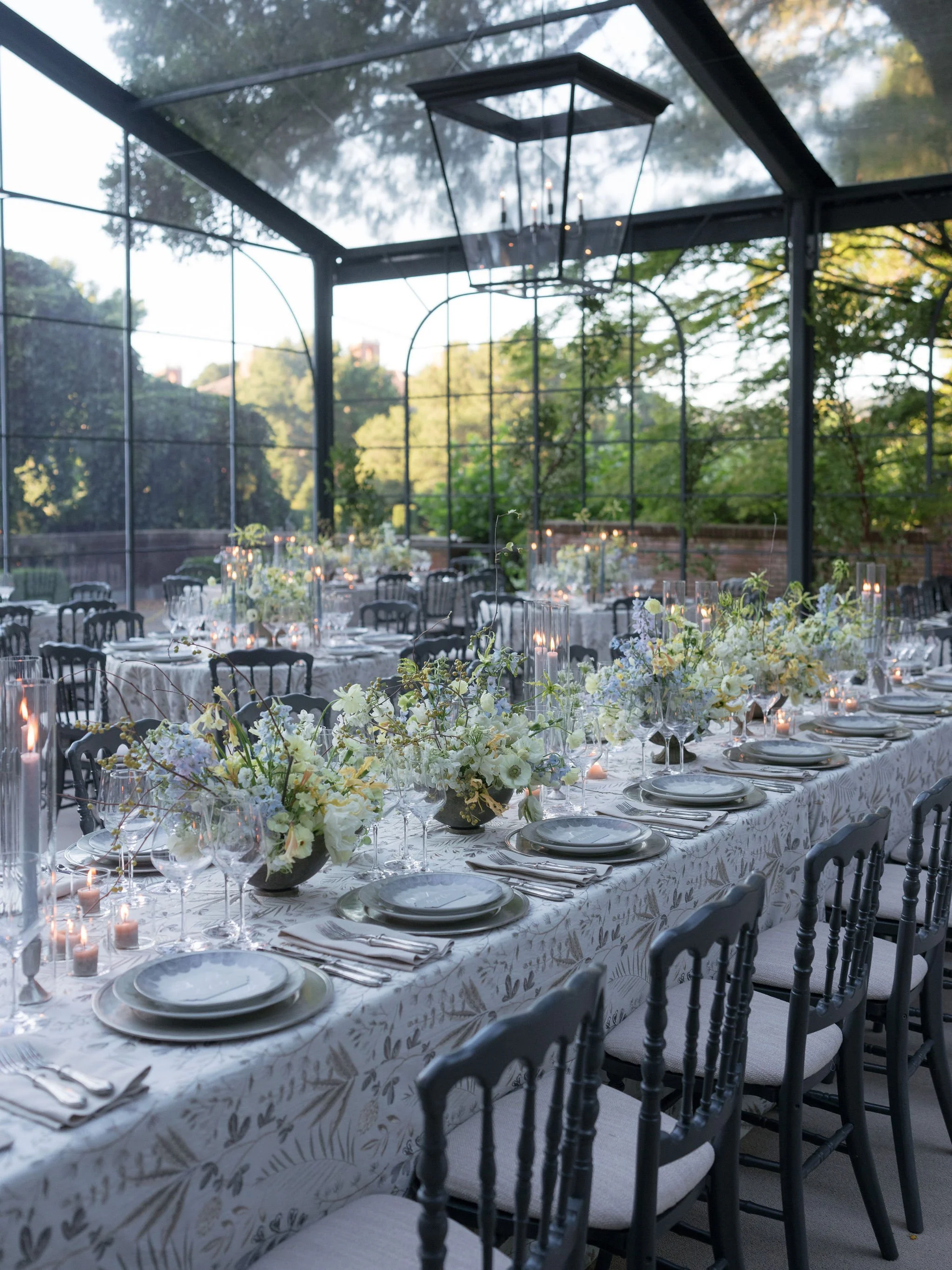Filoli Napa Valley custom wedding reception in a garden tent