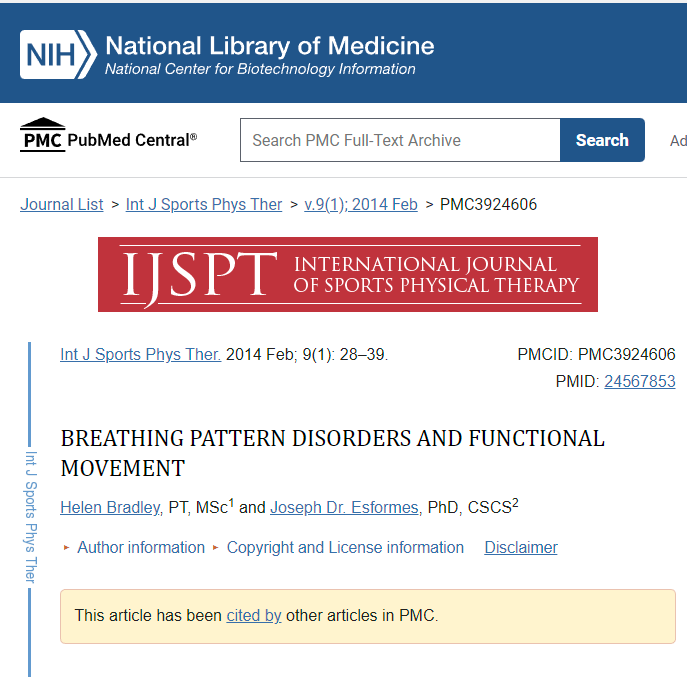 Breathing Pattern Disorders and Functional Movement