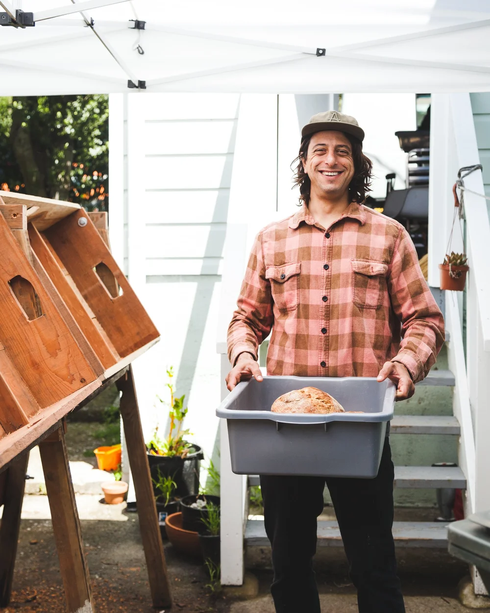 Founder Matt Kosoy shaping dough in the bakery