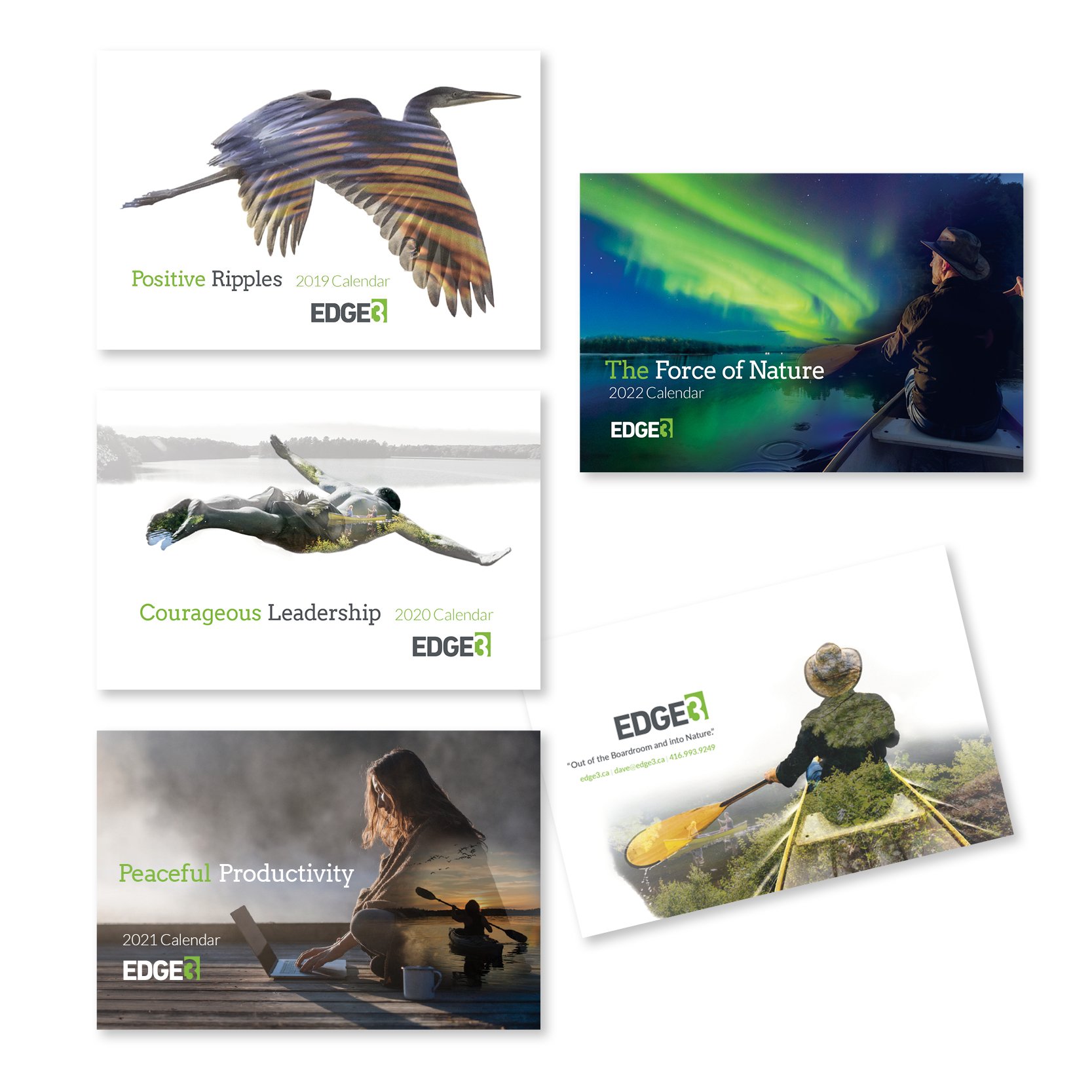 Calendar designs for Edge3 business coaching