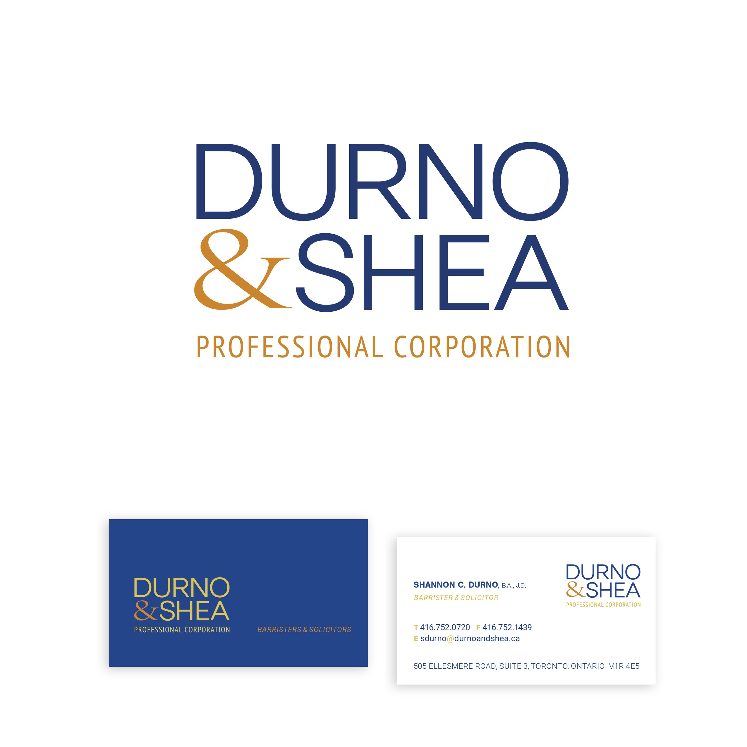 Logo & business card design for Durno & Shea Law firm