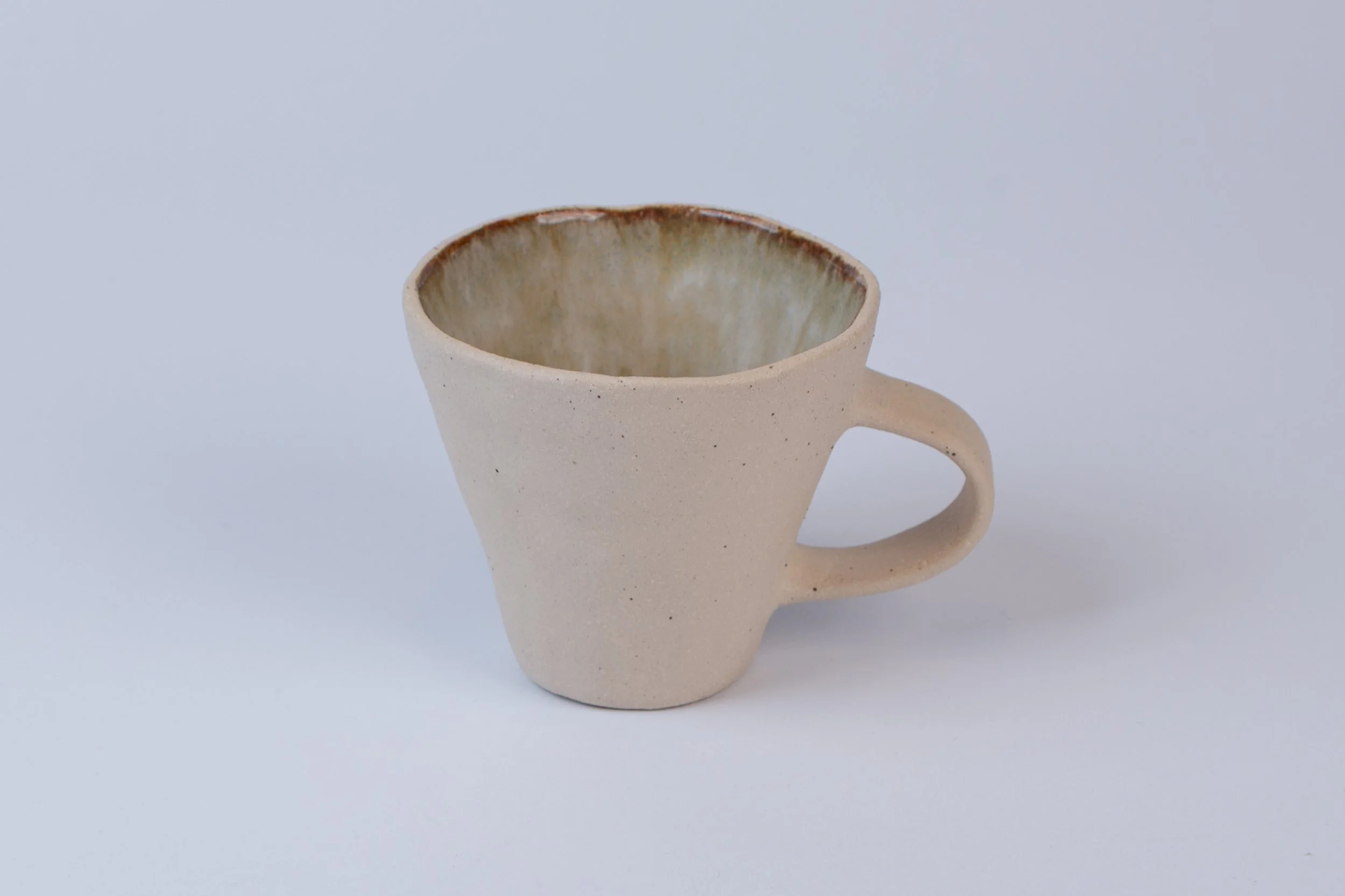 Lot Flat white mug. A collaboration between Rachel Kay and Studio Taitt