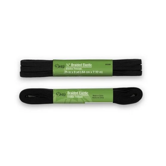 Dritz 1/4" Black Braided Elastic