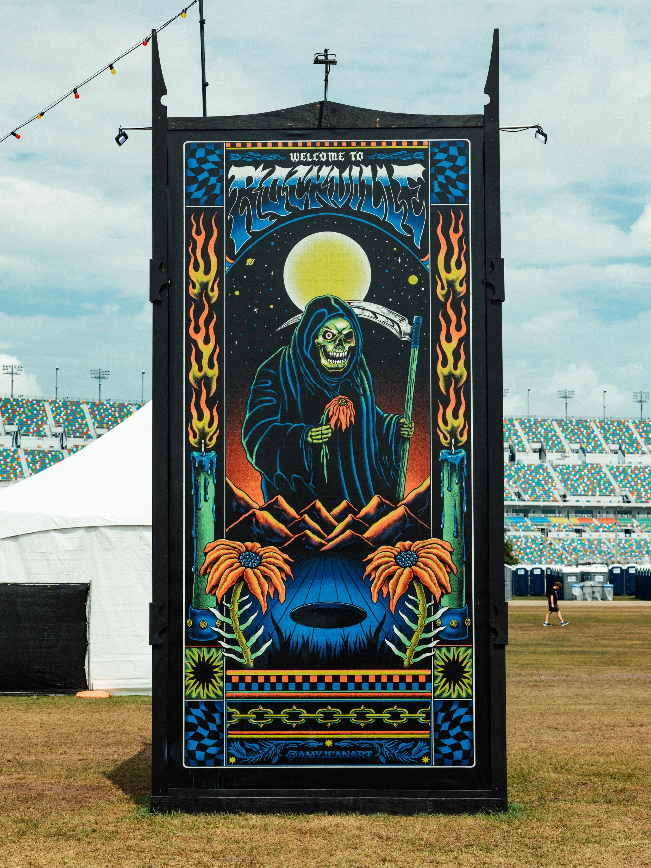 Photos from @welcometorockville !! So good to see the actual scale of these at the event. Have a swipe to see their placement on site. ❤️&zwj;🔥
.
.
.
📸 @whoiscoop