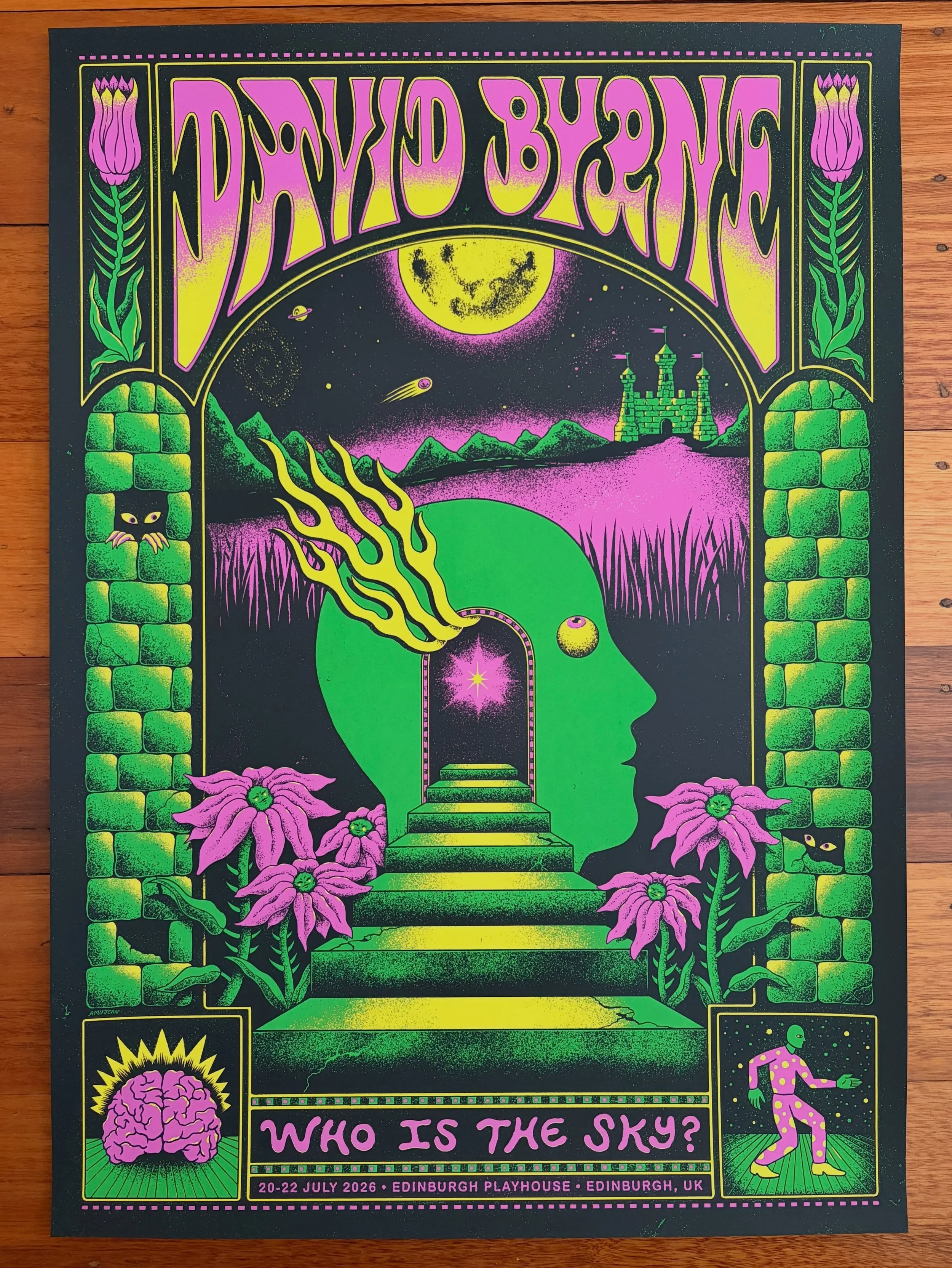 DAVID BYRNE! I just realised the last show at Edinburgh Playhouse is tonight, so here is the poster art I made! I listened to David&rsquo;s new album a lot while sketching ideas for this. Absolutely crazy poster to be invited to work on. I hope I&rsq