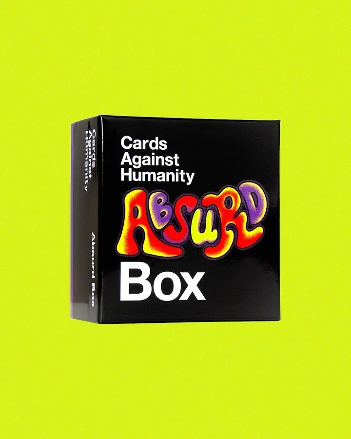 Here&rsquo;s some lettering I made for the new @cardsagainsthumanity Absurd Box! 
Have a swipe and you can see some of the draft lettering ideas, and how we got to the final design. We also worked on a whole lot of designs to wrap around the box itse