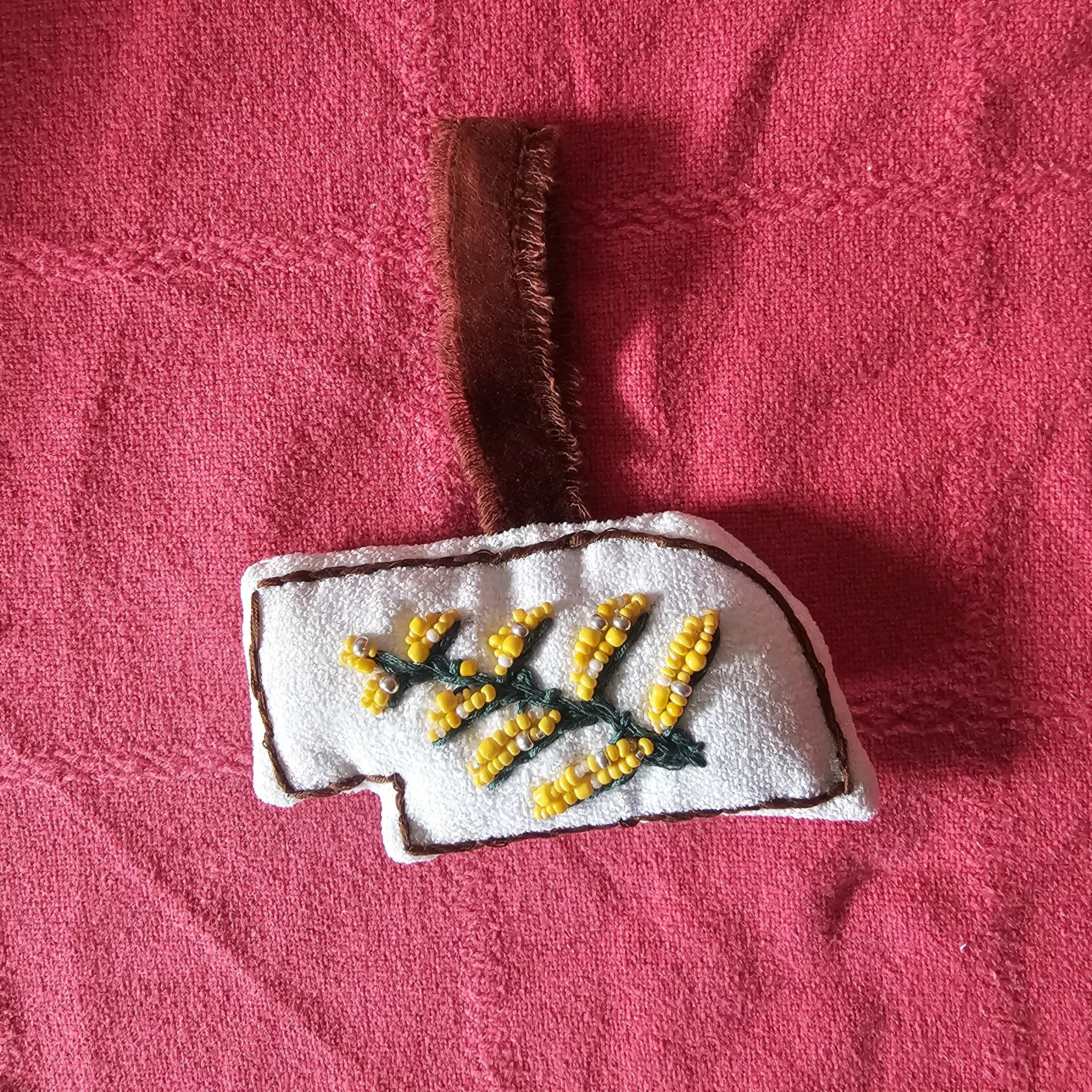 Nebraska Embroidered Ornament