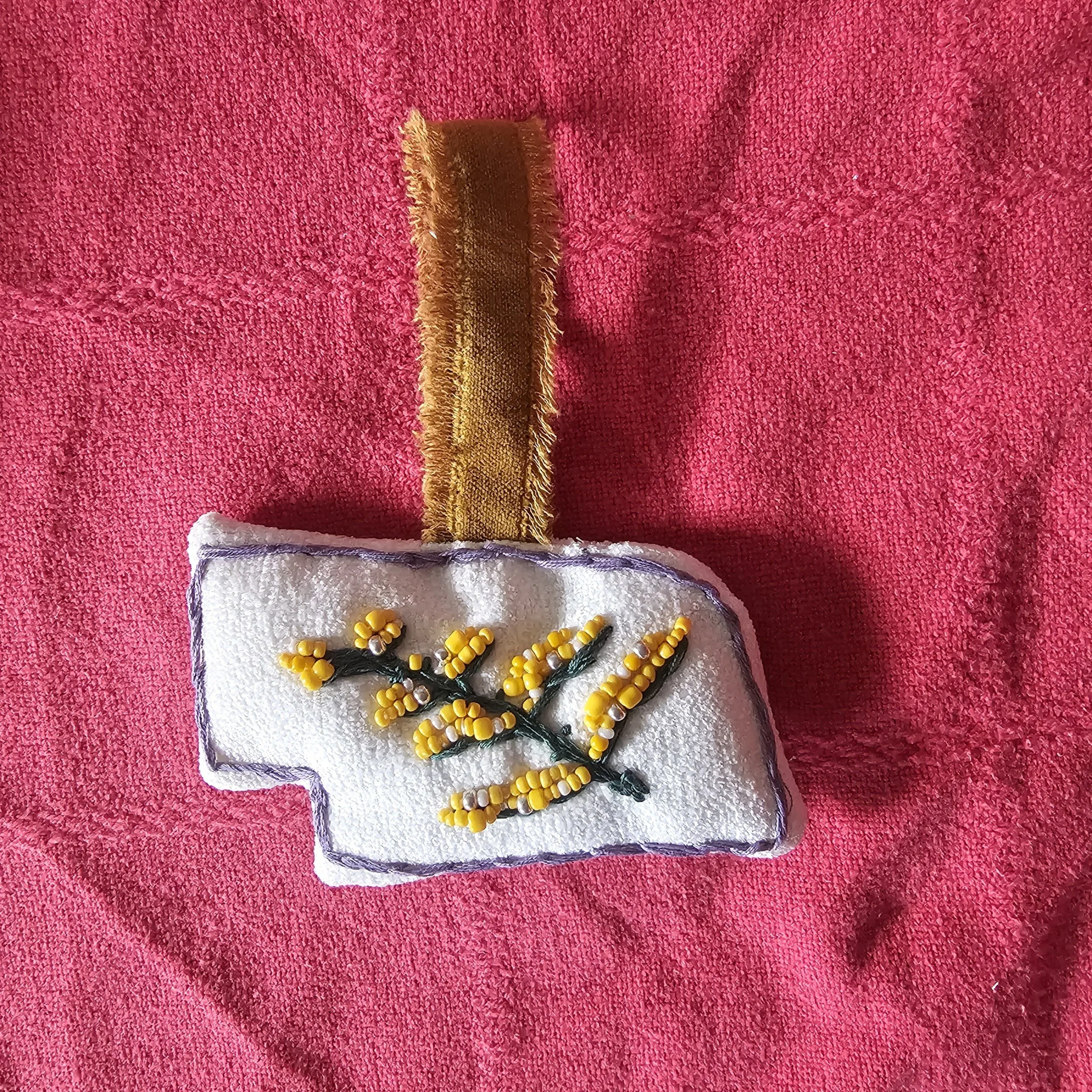 Nebraska Embroidered Ornament