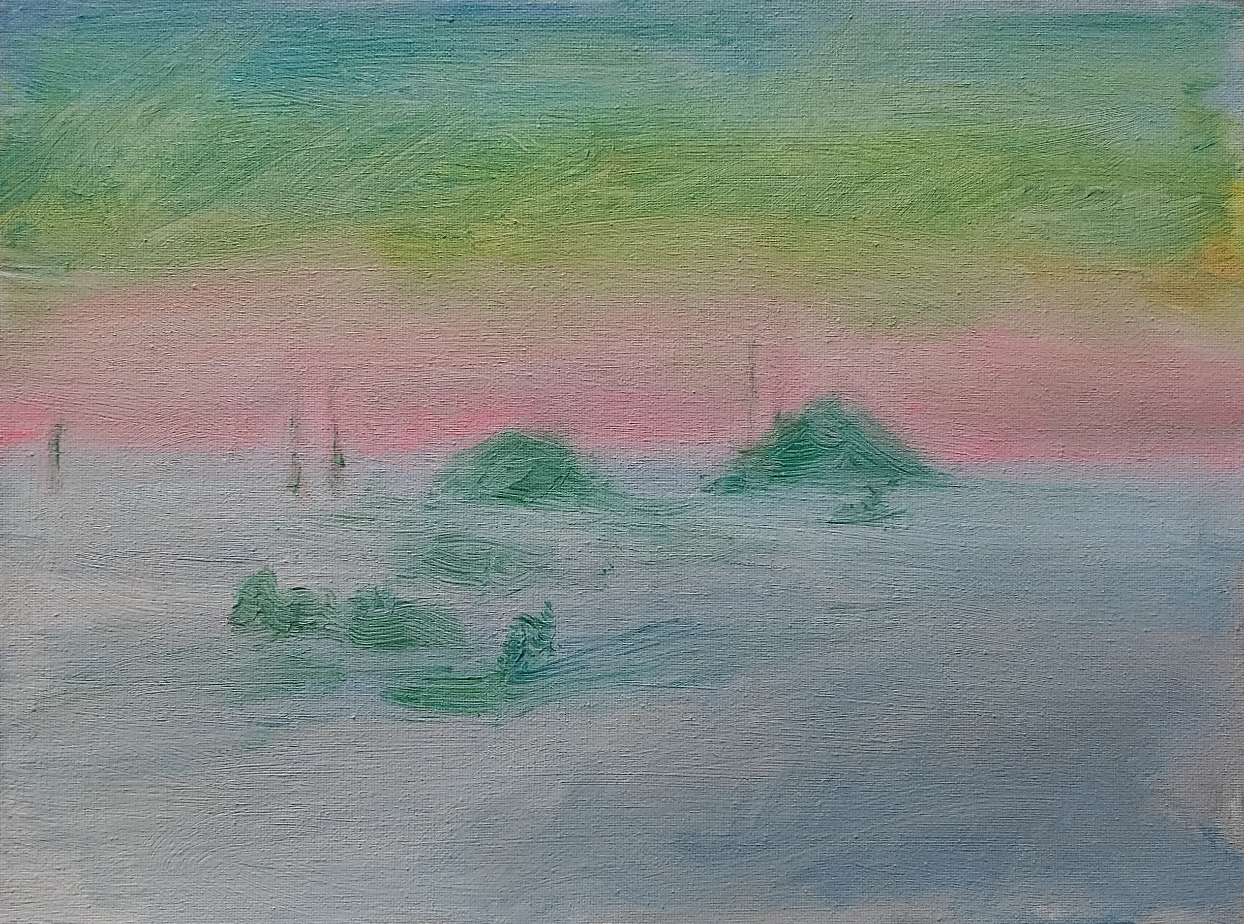 Ross Sea Party I, Aaron Butt, 2026, acrylic on canvas board, 40.5 x 30.5 cm, $240, Not Framed