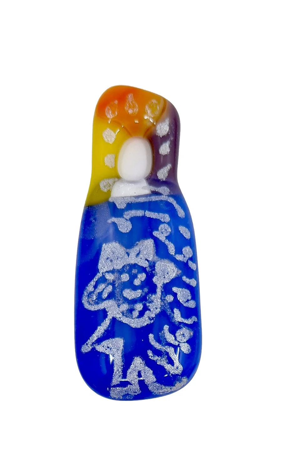 Walk (9), Lawn Bowls, 2026, glass & mica, 2 x 5 cm, $68