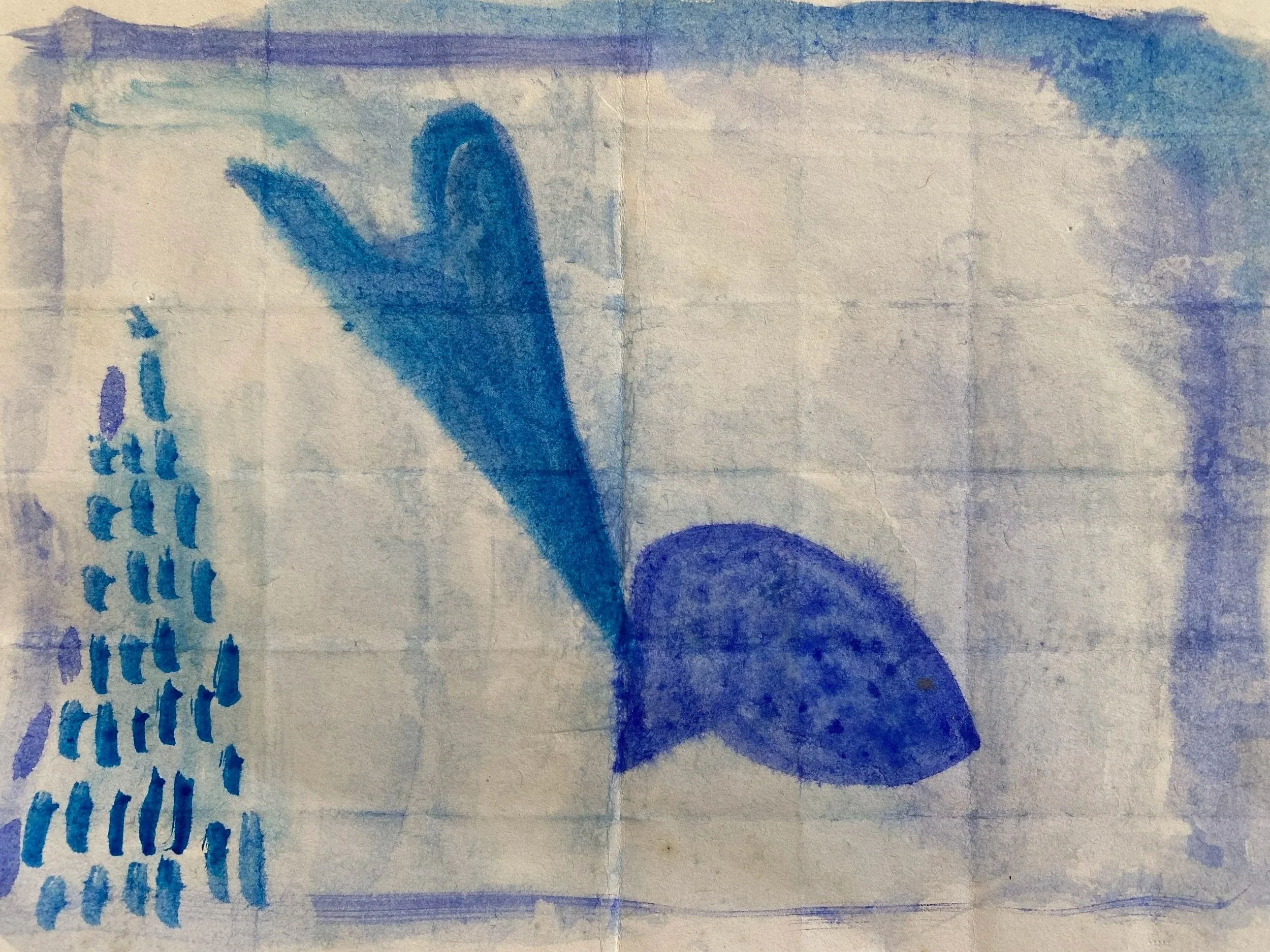 Buzzing, Justine Wake, 2026, watercolour on folded paper, 22 x 17 cm, $220, Framed