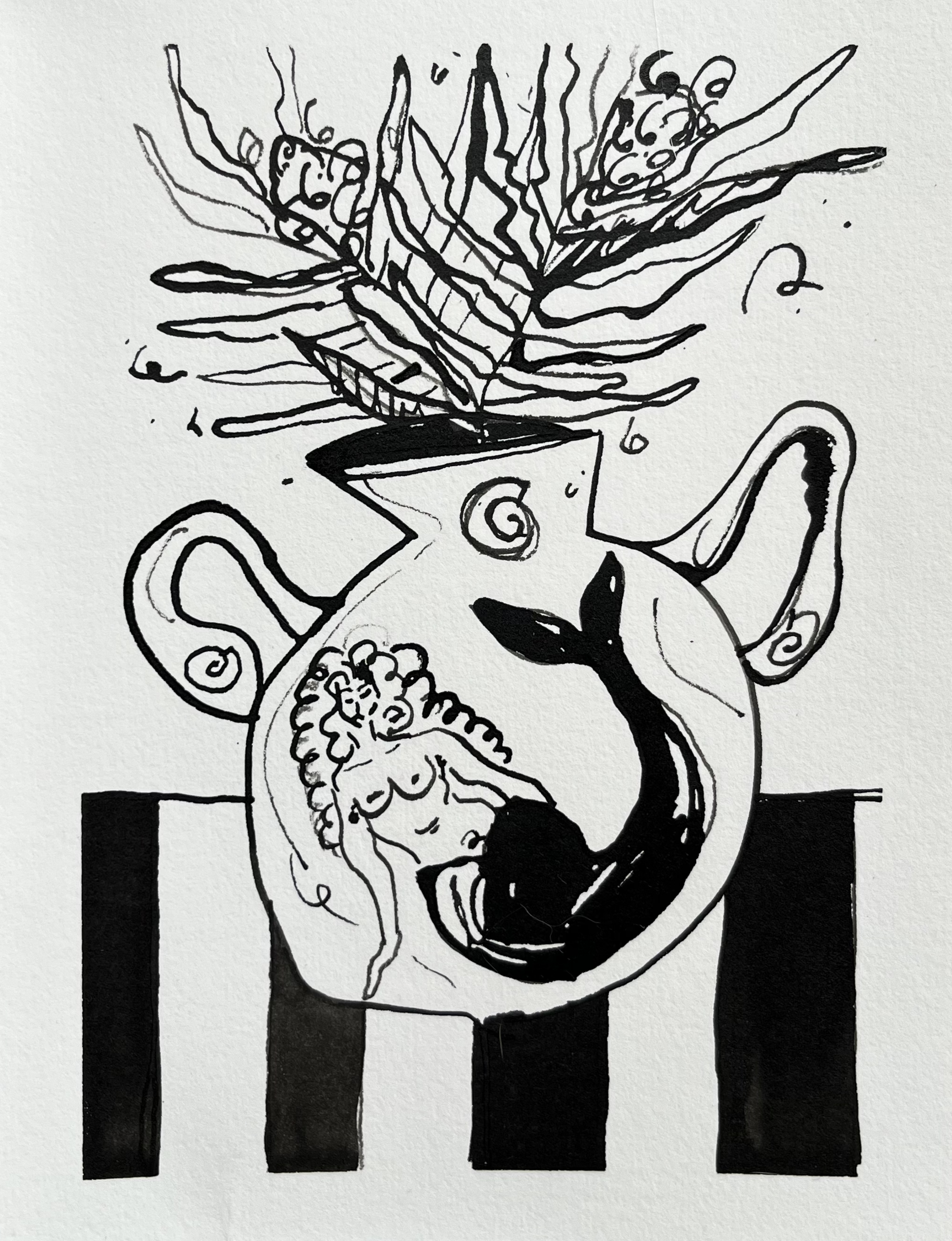 A Still Life In My Dream I 2022, Acrylic Ink on Archival Paper. 19cm x 14cm. BY FRANCES. $65.