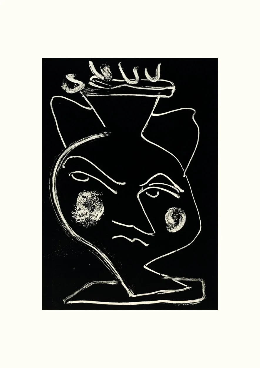 Anthropomorphic Vessel 15, Frances Caro, 2026, relief ink on paper, 45 x 60 cm, $395, Framed