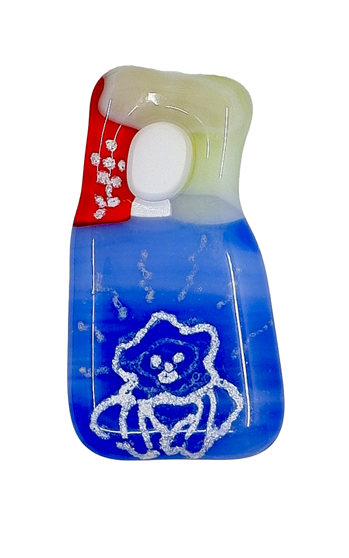 Walk (5), Lawn Bowls, 2026, glass & mica, 3 x 6 cm, $75