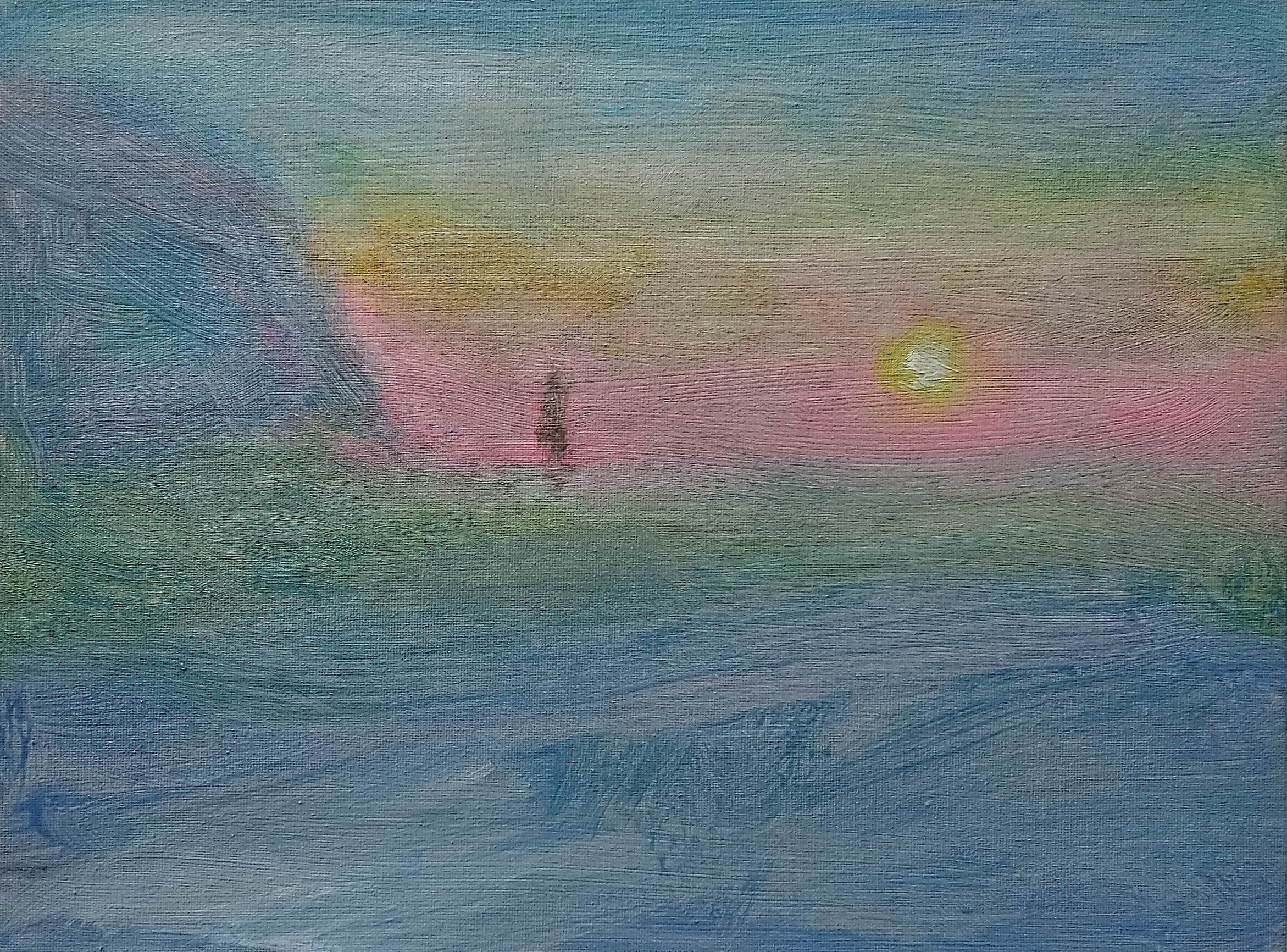 SOLD | Ross Sea Party II, Aaron Butt, 2026, acrylic on canvas board, 40.5 x 30.5 cm, $240, Not Framed
