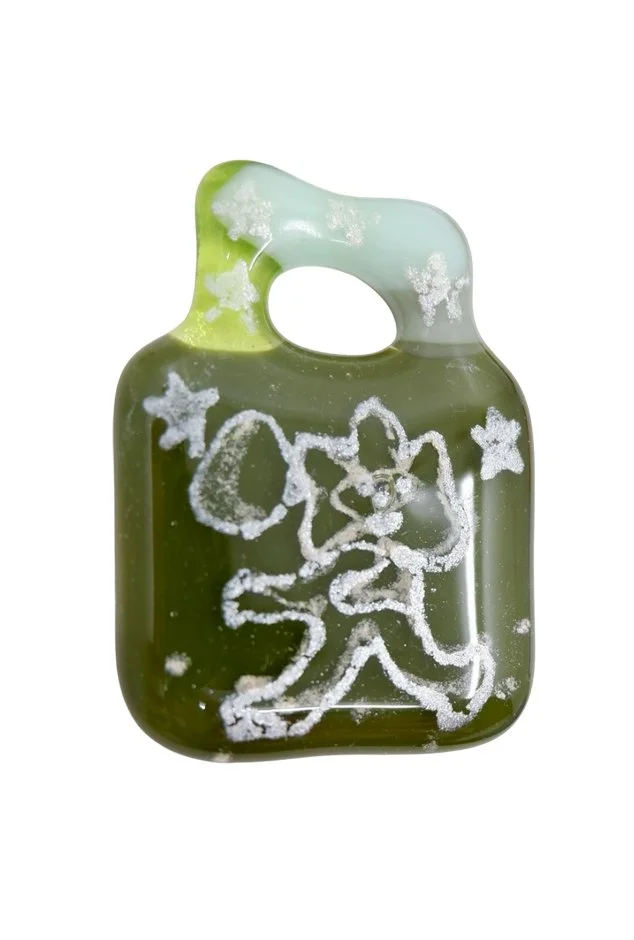SOLD | Walk (7), Lawn Bowls, 2026, glass & mica, 3 x 6 cm, $75