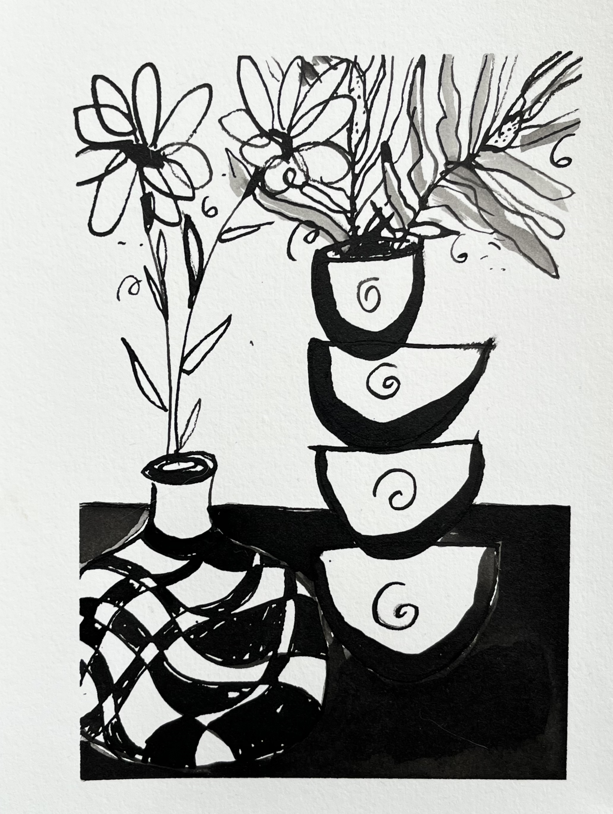 A Still Life In My Dream III 2022, Acrylic Ink on Archival Paper. 19cm x 14cm. BY FRANCES. $65.