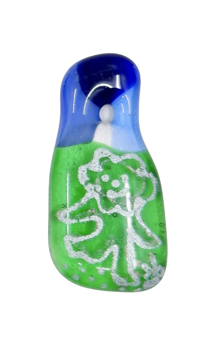 SOLD | Walk (12), Lawn Bowls, 2026, glass & mica, 2 x 5 cm, $68