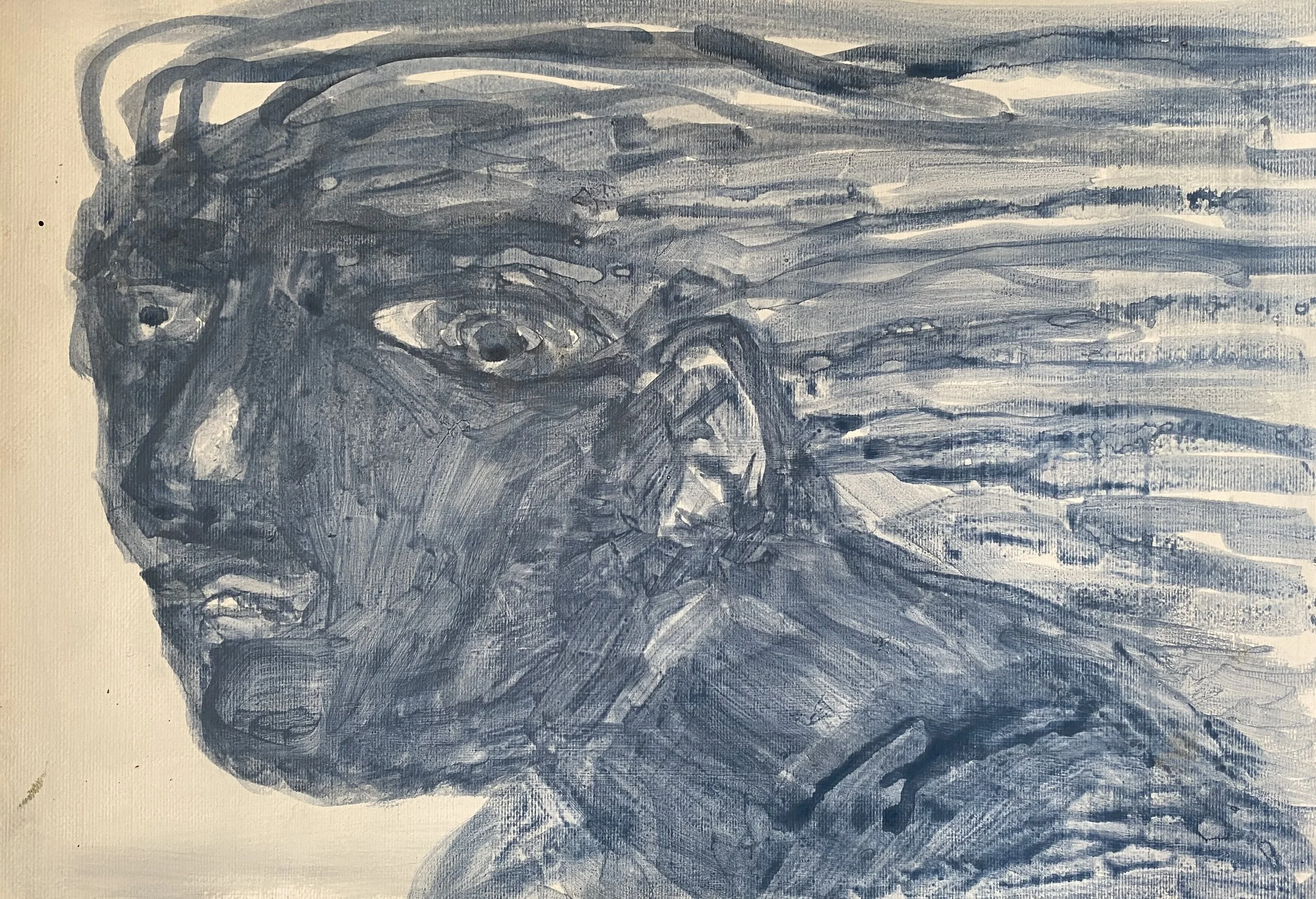 Commence, Justine Wake, 2026, acrylic on paper, 30 x 20 cm, $220, Framed