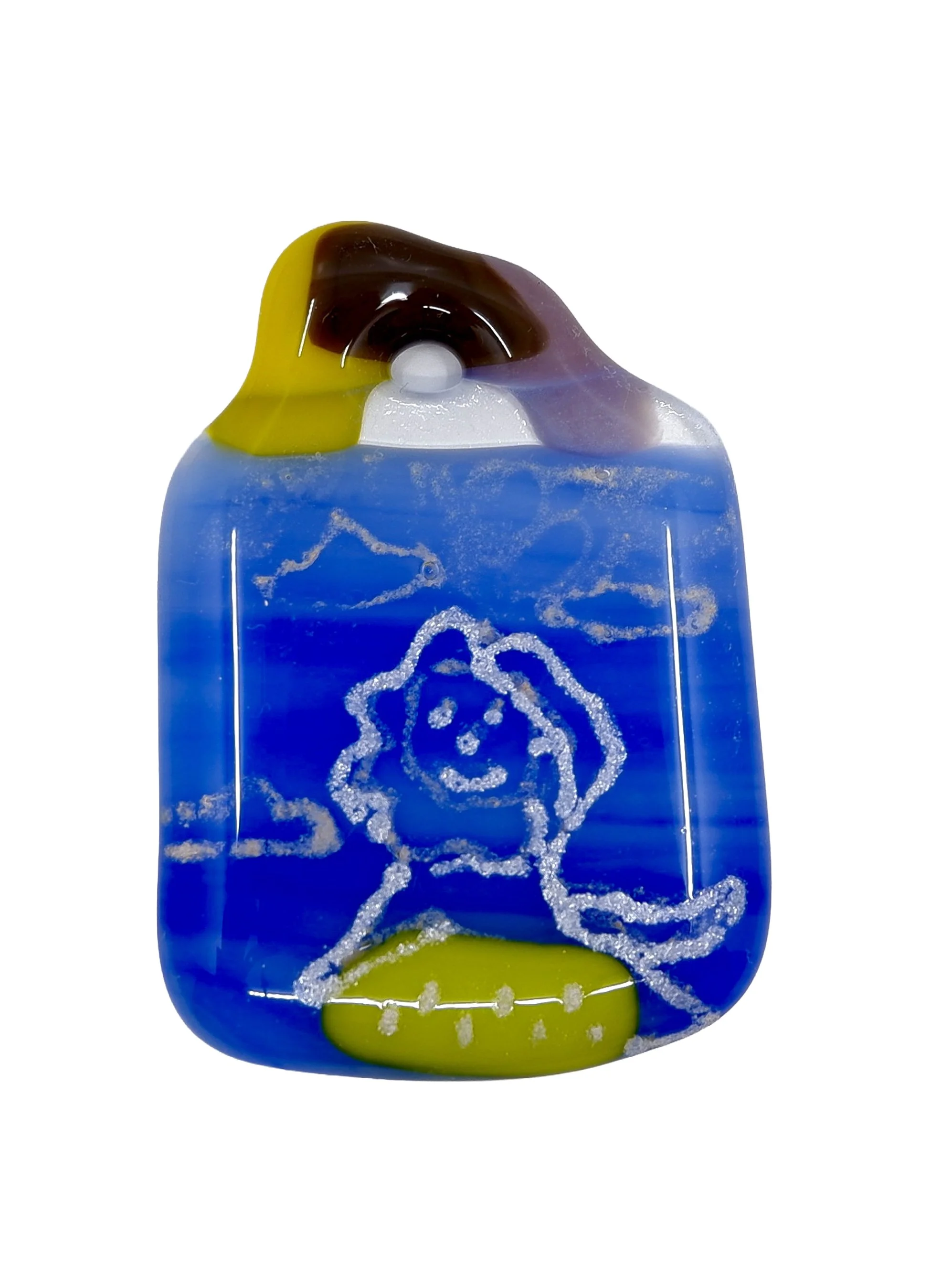 Walk (1), Lawn Bowls, 2026, glass & mica, 3 x 6 cm, $75