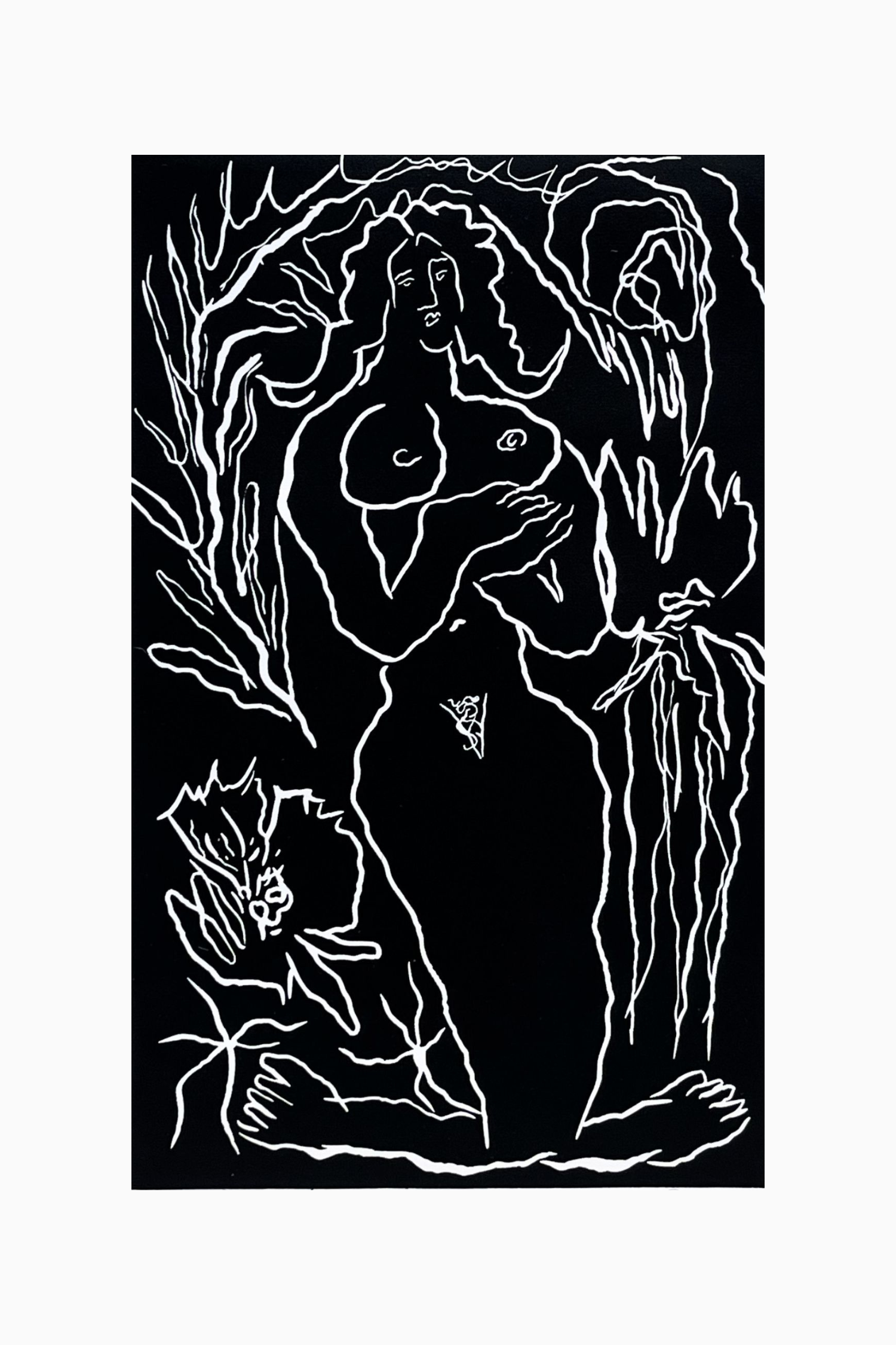 Siren II, Frances Caro, 2026, limited edition lino print, 50 × 70 cm, $150, Not Framed