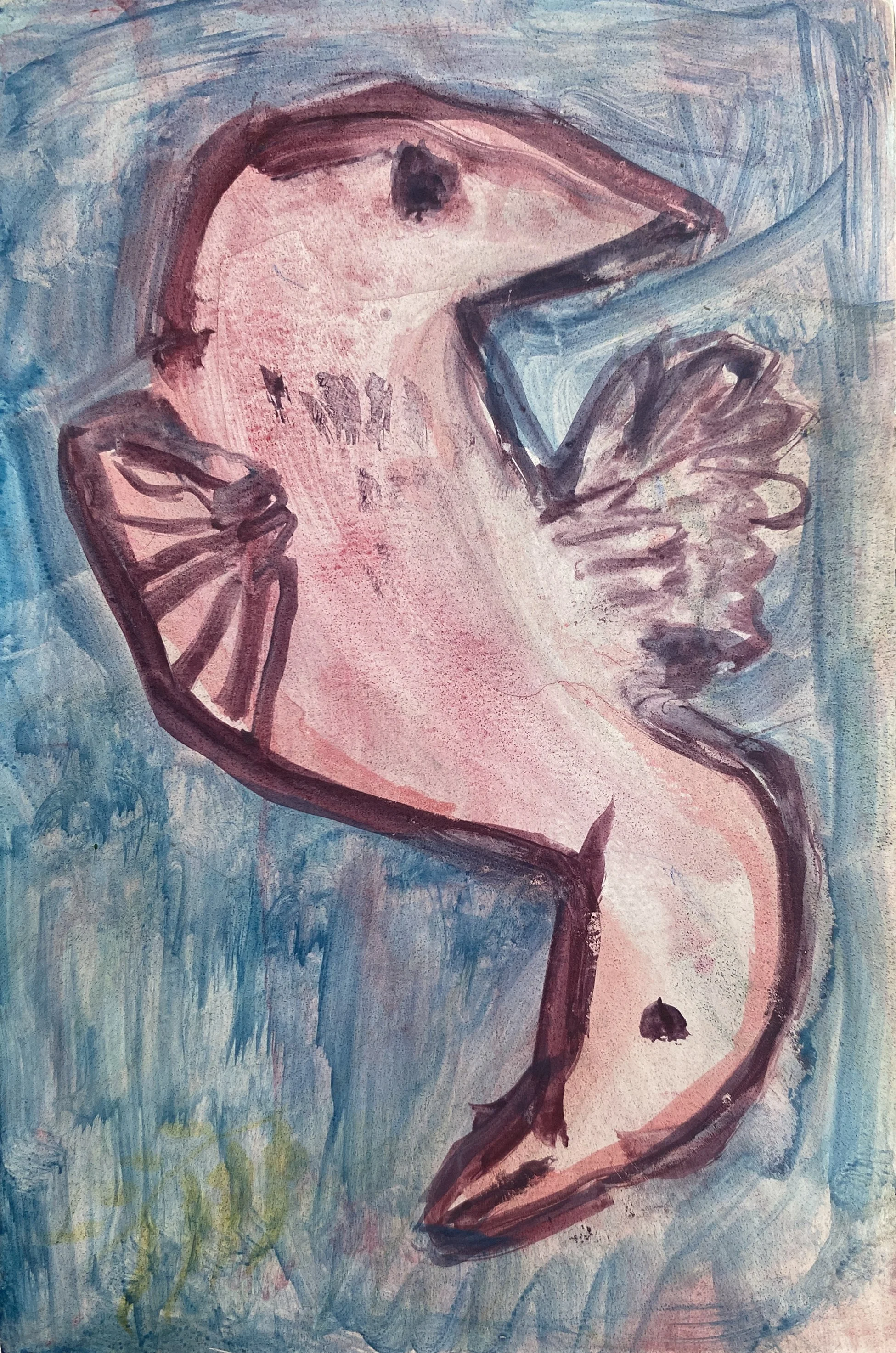 Arrive, Depart, Arrive, Justine Wake, 2025, flashe on board, 10 x 15 cm, $180, Framed