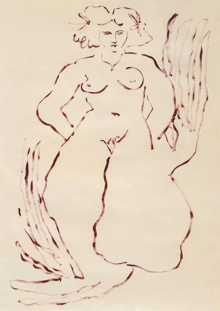 ON HOLD | Siren II, Frances Caro, 2026, acrylic on paper, 50 x 70cm $490, Framed