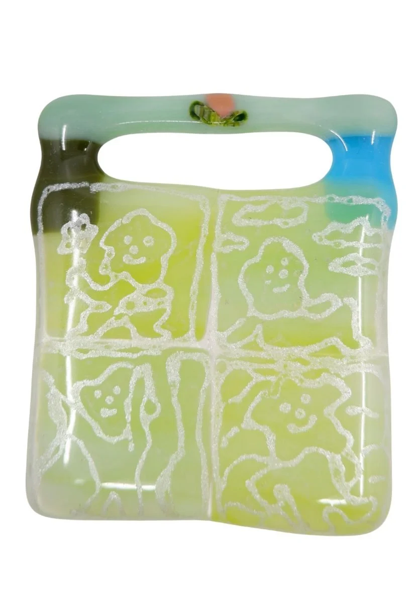 SOLD | Walk (15), Lawn Bowls, 2026, glass and mica, 8 x 10 cm, $95