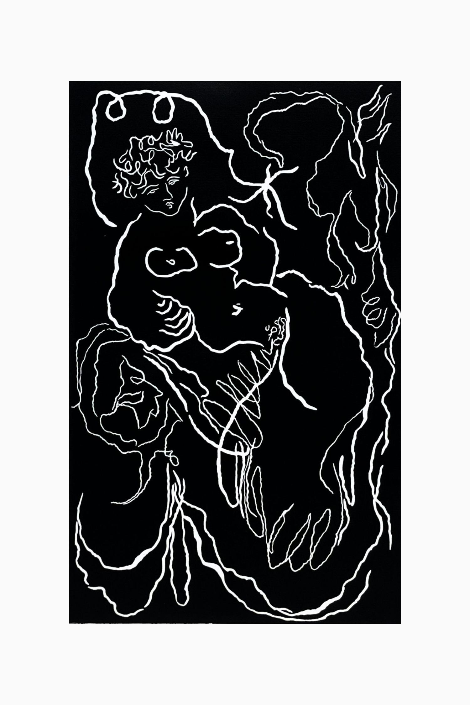 Siren V, Frances Caro, 2026, limited edition lino print, 50 × 70 cm, $150, Not Framed