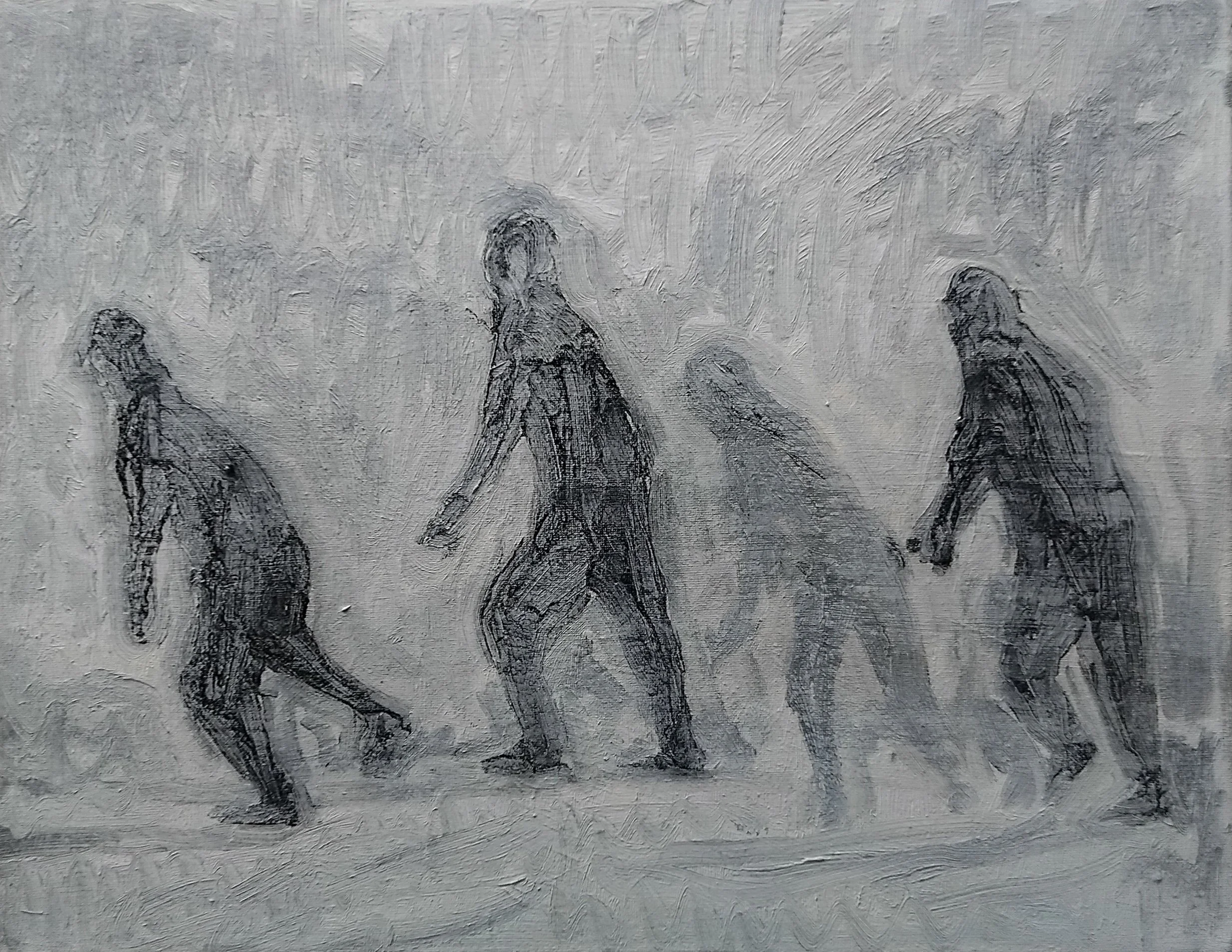 Third Man Syndrome, Aaron Butt, 2025, oil on canvas, 50 x 39.5 cm, $290, Not Framed