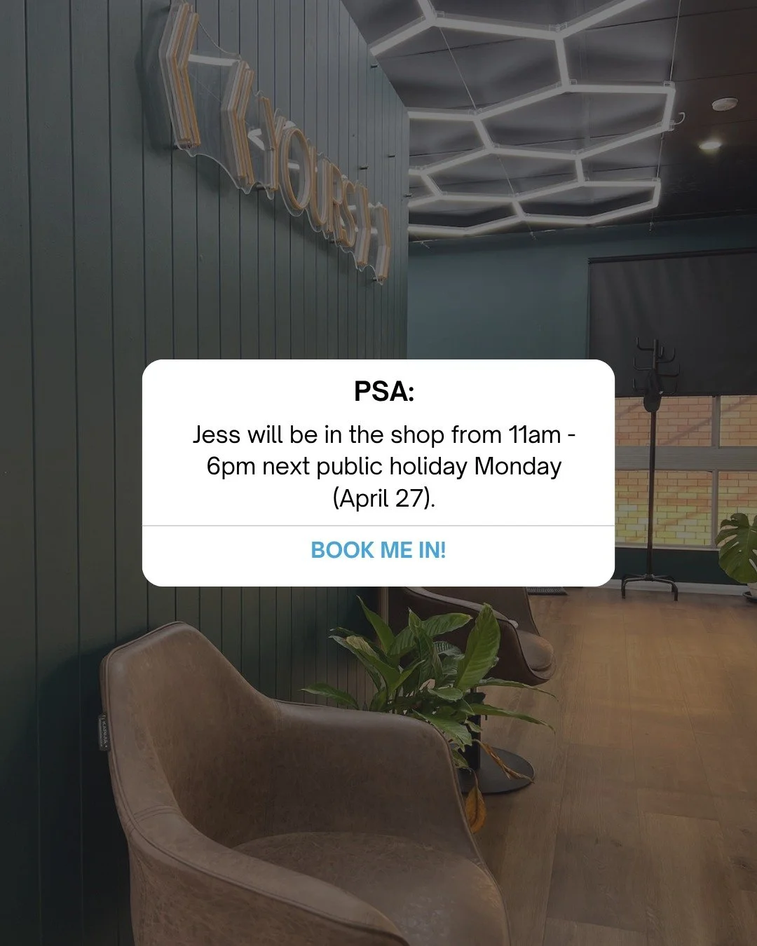 OPEN PUBLIC HOLIDAY MONDAY | PSA Ronnies&rsquo; crew: we&rsquo;ve got exciting news 😉 Jess will be in the shop next public holiday Monday (April 27) from 11am - 6pm for cuts, trims &amp; everything in-between 👌This is strictly by appointment only &