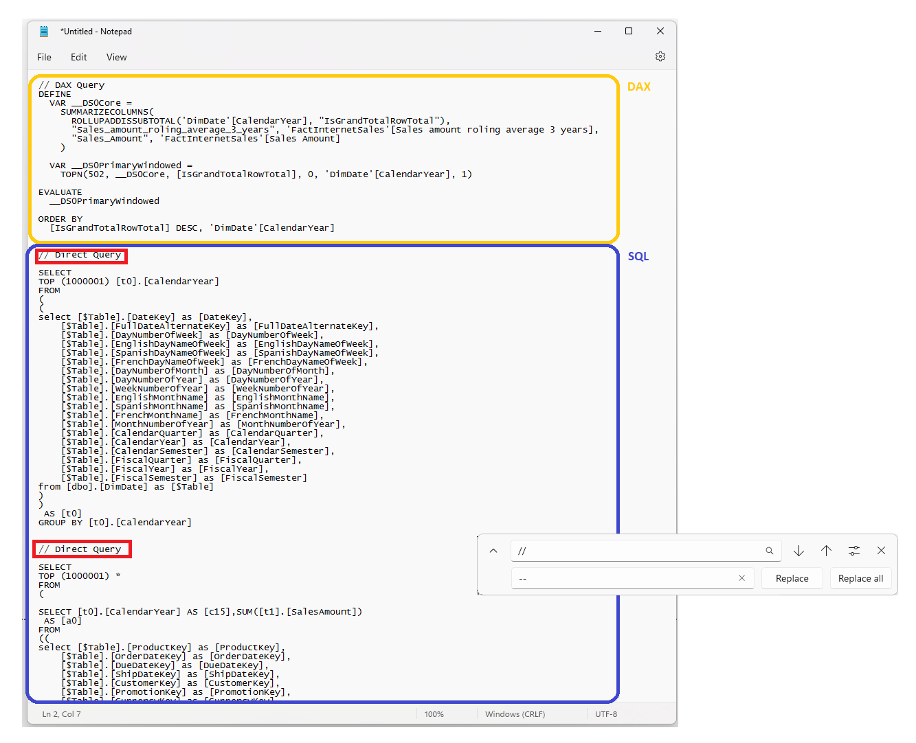 DirectQuery: Checking generated SQL queries — FLUXBI