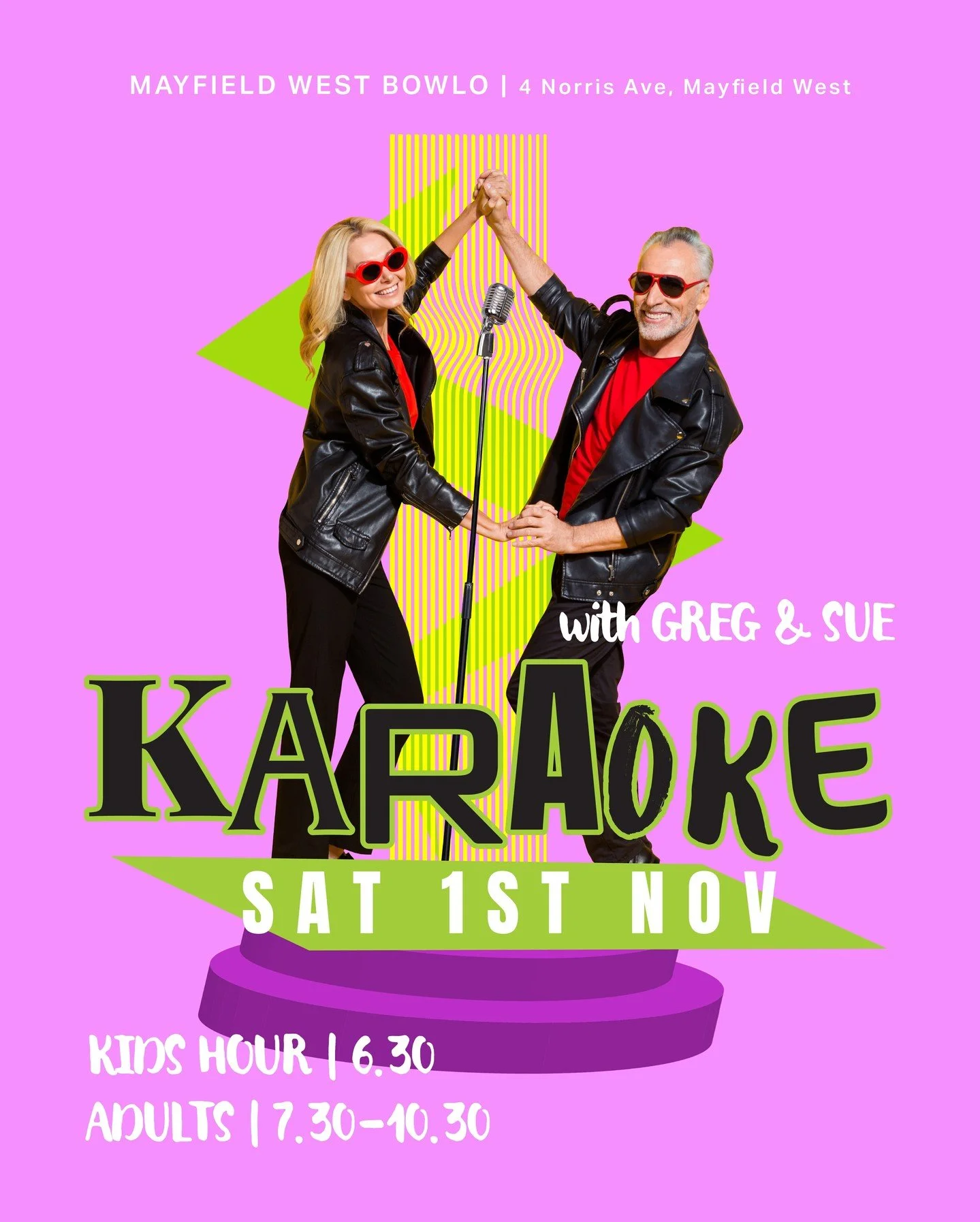 🎤 It's time for Karaoke! 🎤
Join us on Saturday, November 1st for a fun night with friends!
6:30 PM: Bring the kids and families for a fun-filled hour of karaoke
7:30–10:30 PM: It's your time to shine, adults!
Grab the mic and sing y