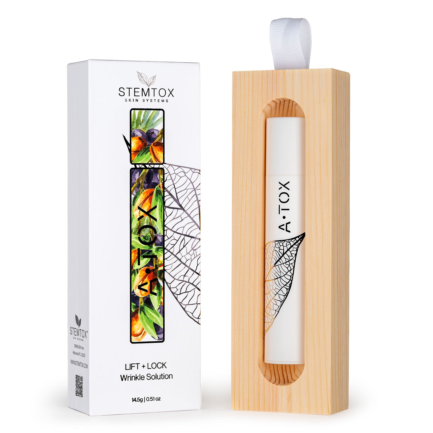Stemtox A-TOX Targeted Rejuvenating Treatment retail box - anti-aging botanical stem cell formula