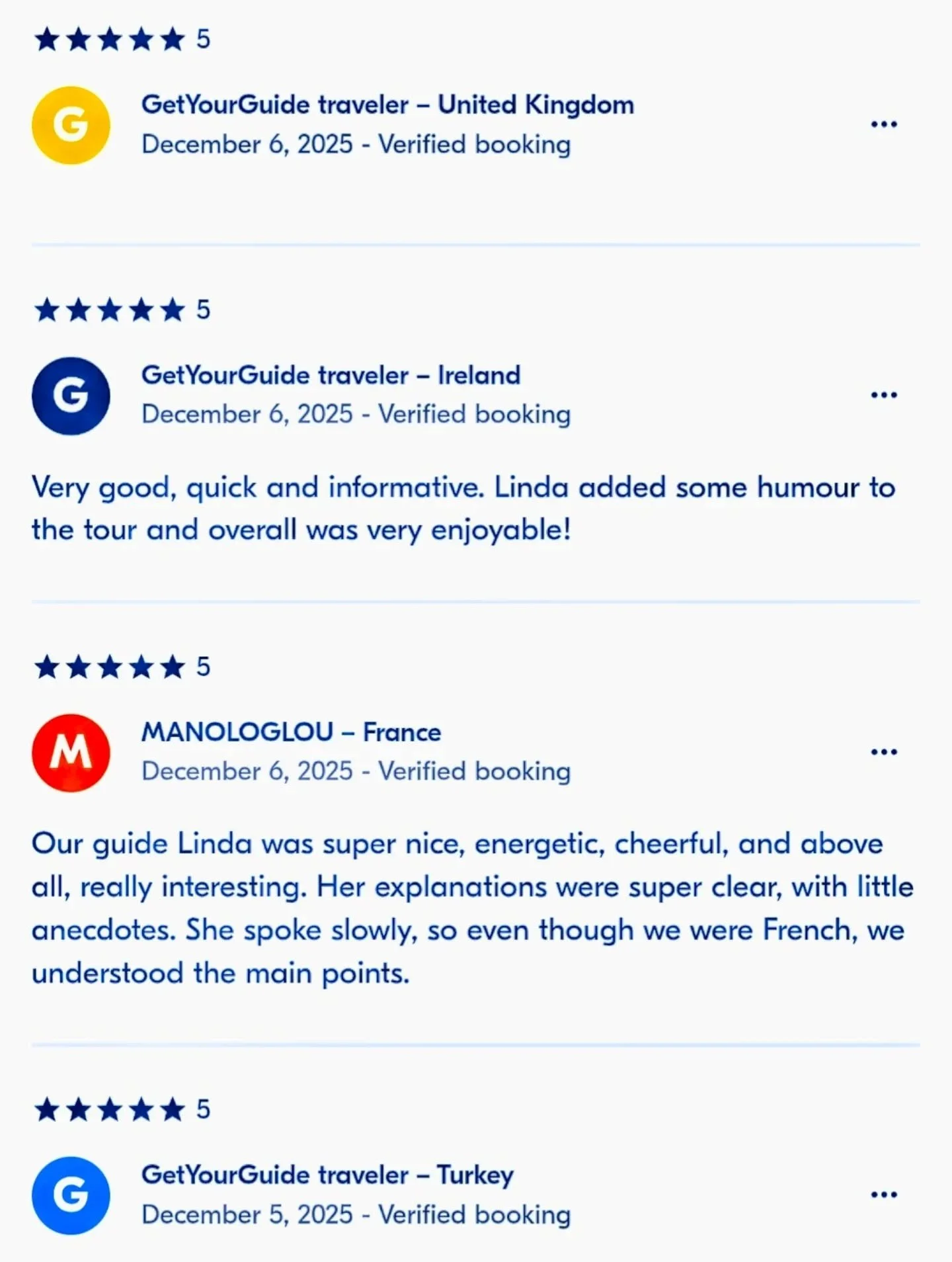 Lovely reviews coming in from a wee side gig I just started 🤗

Absolutely love the "even though we were French" bit 😂🥰🇫🇷

#freelancelife #tourguide #edinburgh