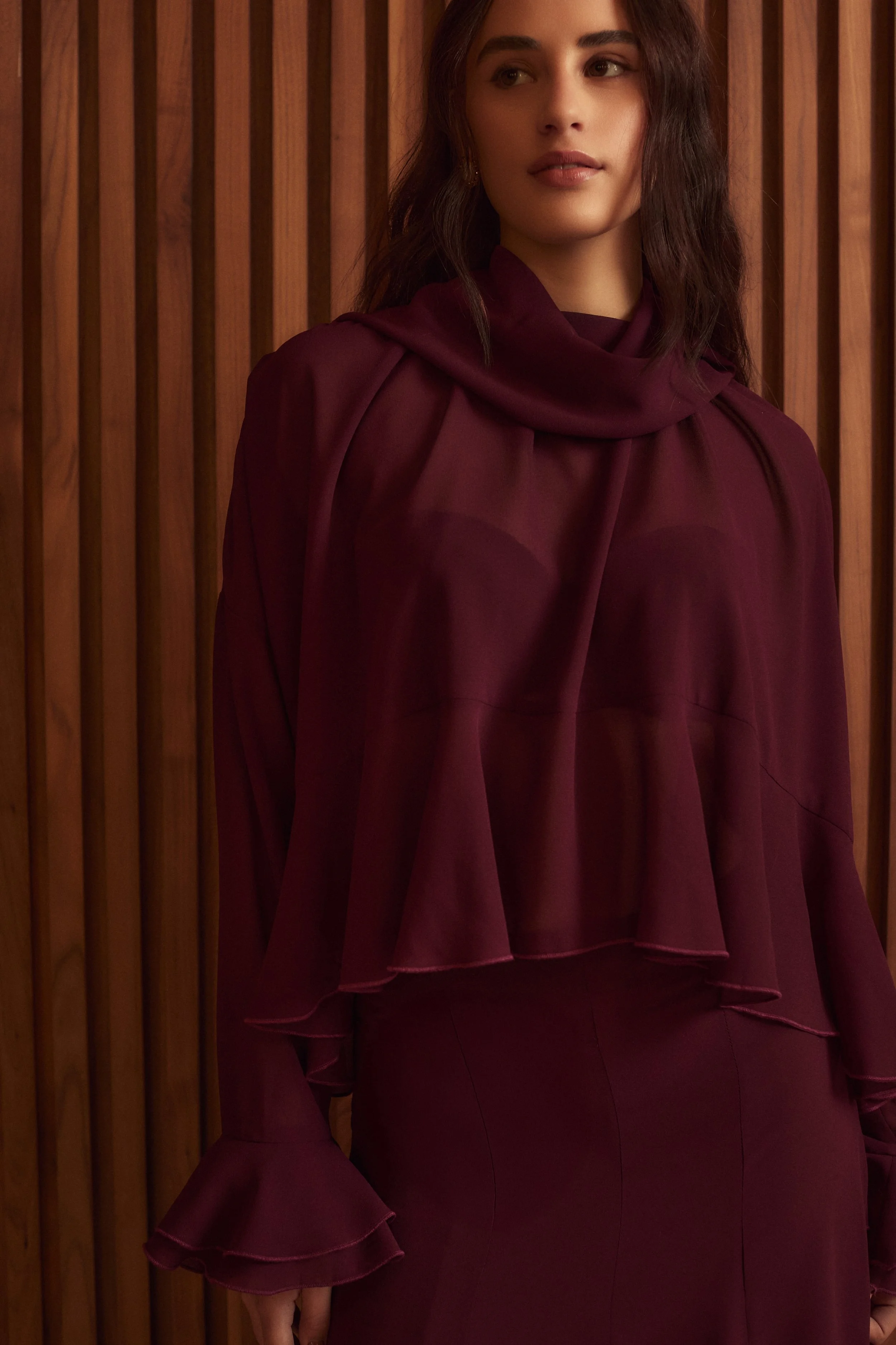 AUDREY BURGUNDY BLOUSE