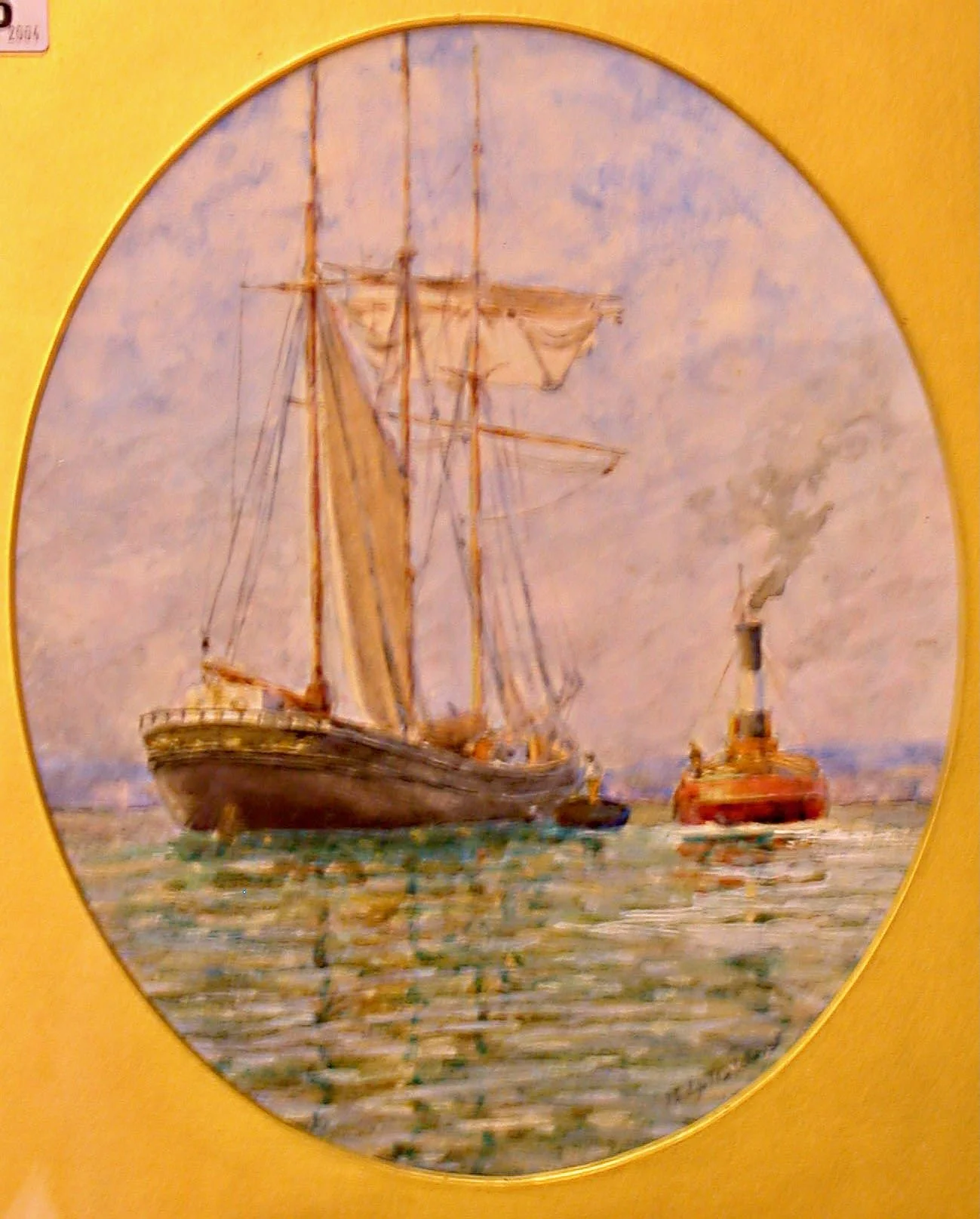 14. 'Schooner with Tug' watercolour 1902.