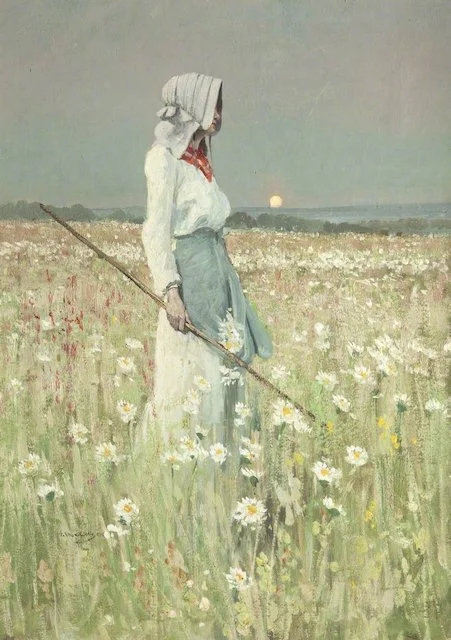 4. "Landscape - Girl in a Meadow" 1905: In the Harris Museum, Preston.