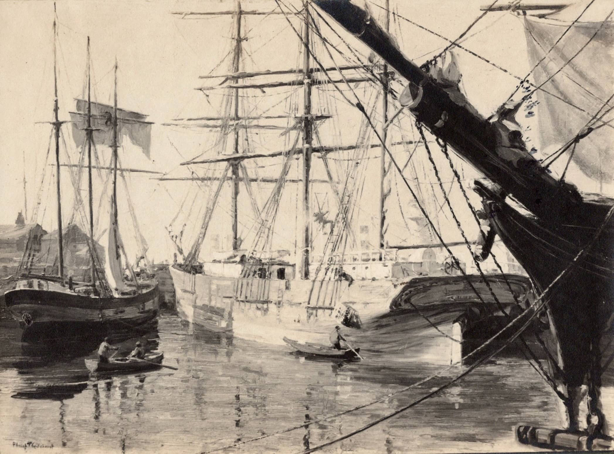 9. Formal photo of 'In Dock' 1908 (Glasson Dock).